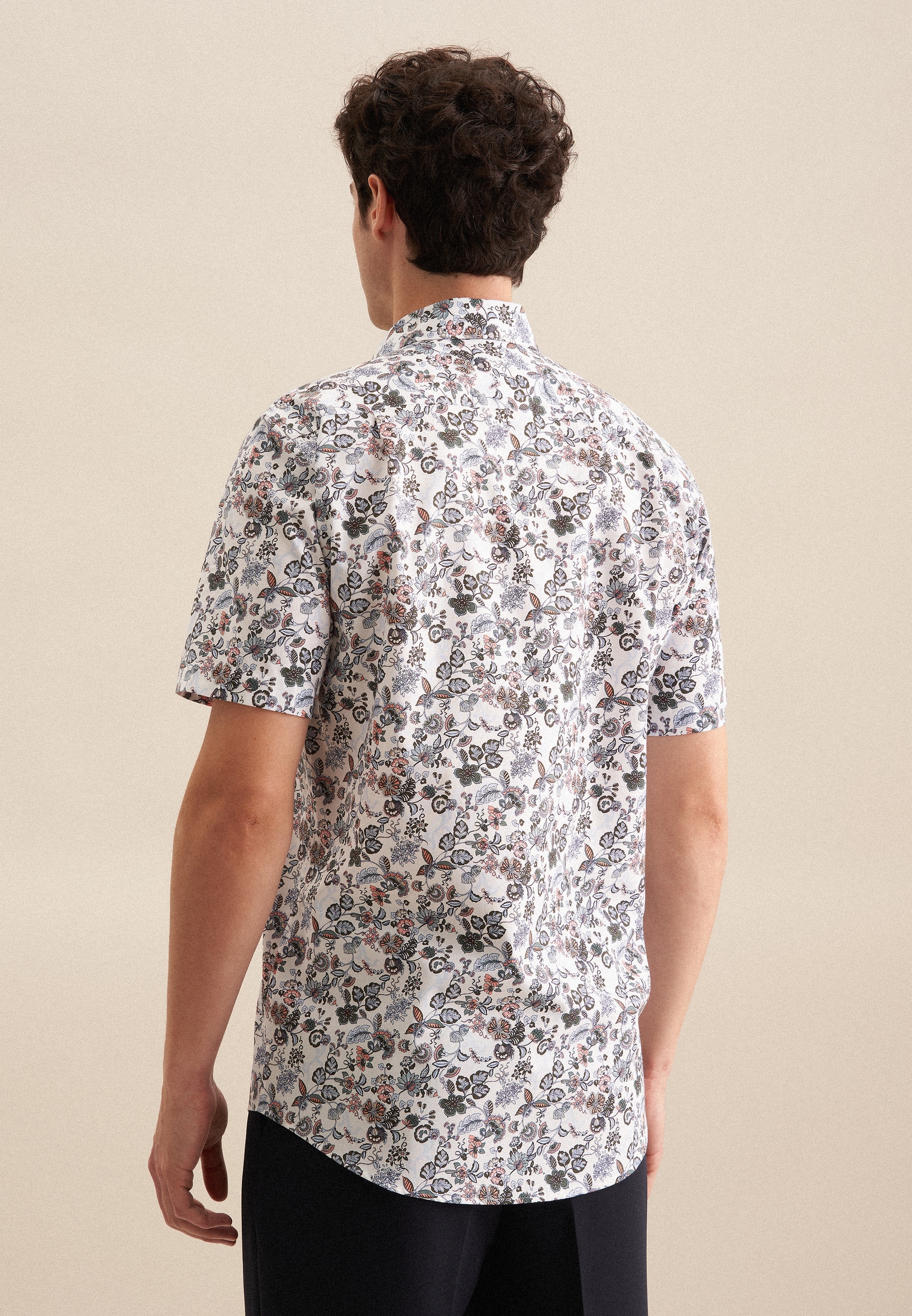 seidensticker Businesshemd »Regular«, Regular 1/2 Button-Down-Kragen Druck