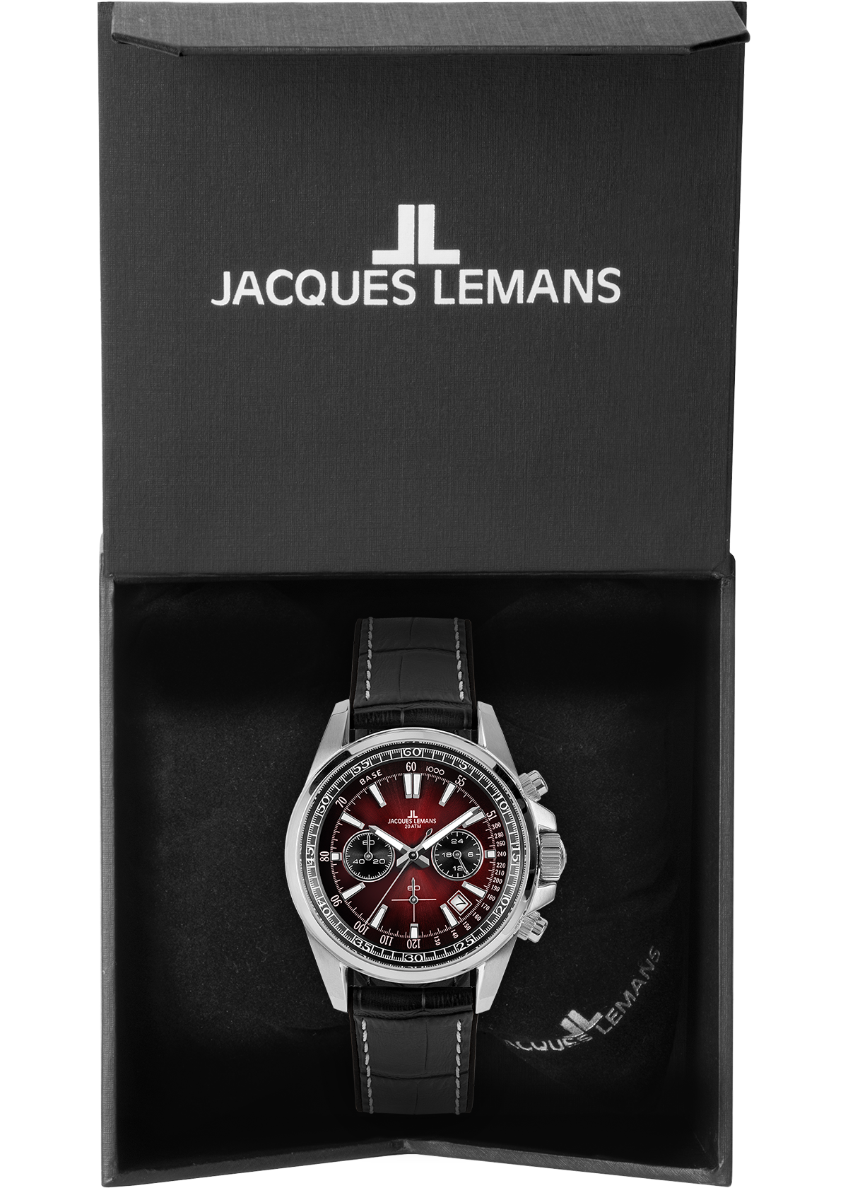 Jacques Lemans Chronograph »Liverpool« Quarzuhr, Armbanduhr, Herrenuhr, Lederarmband, analog, Tag