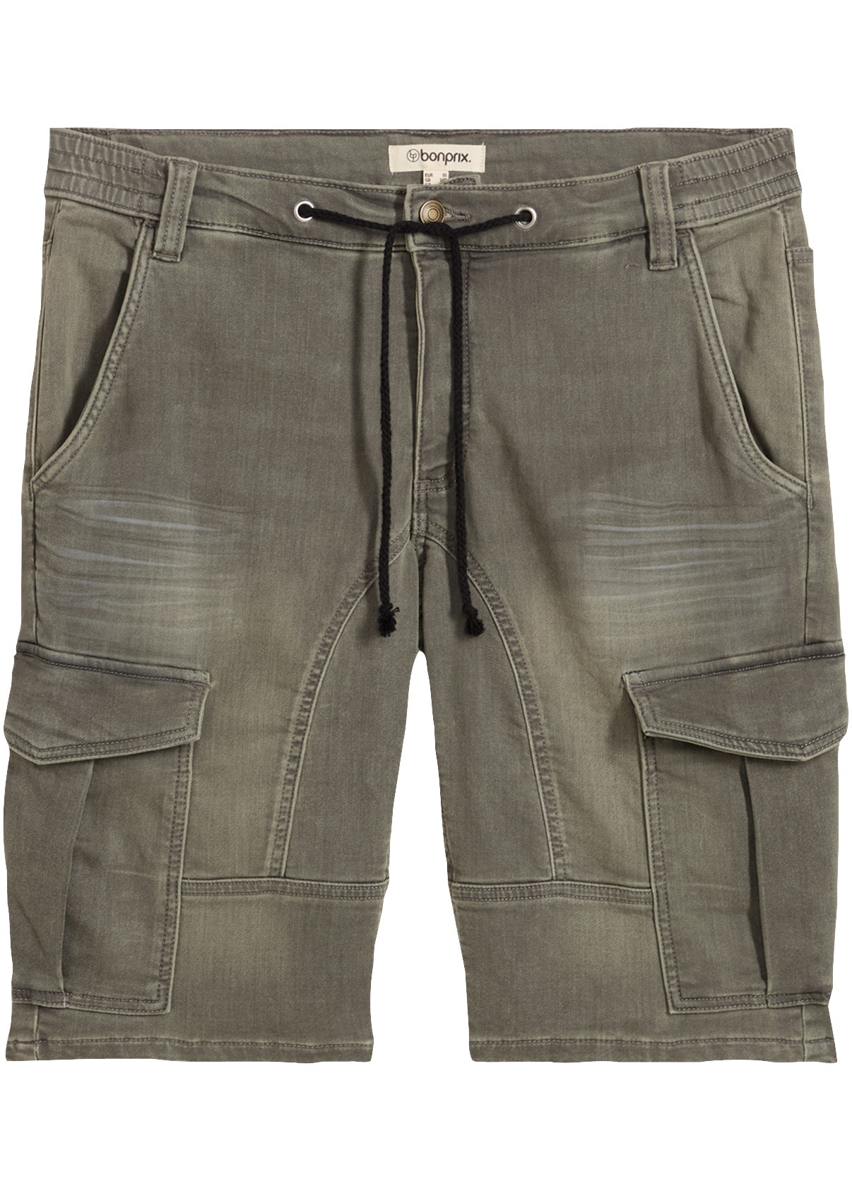 bonprix Bermudas  aus Baumwolle und Polyester, mit Used-Effekt, regular fit