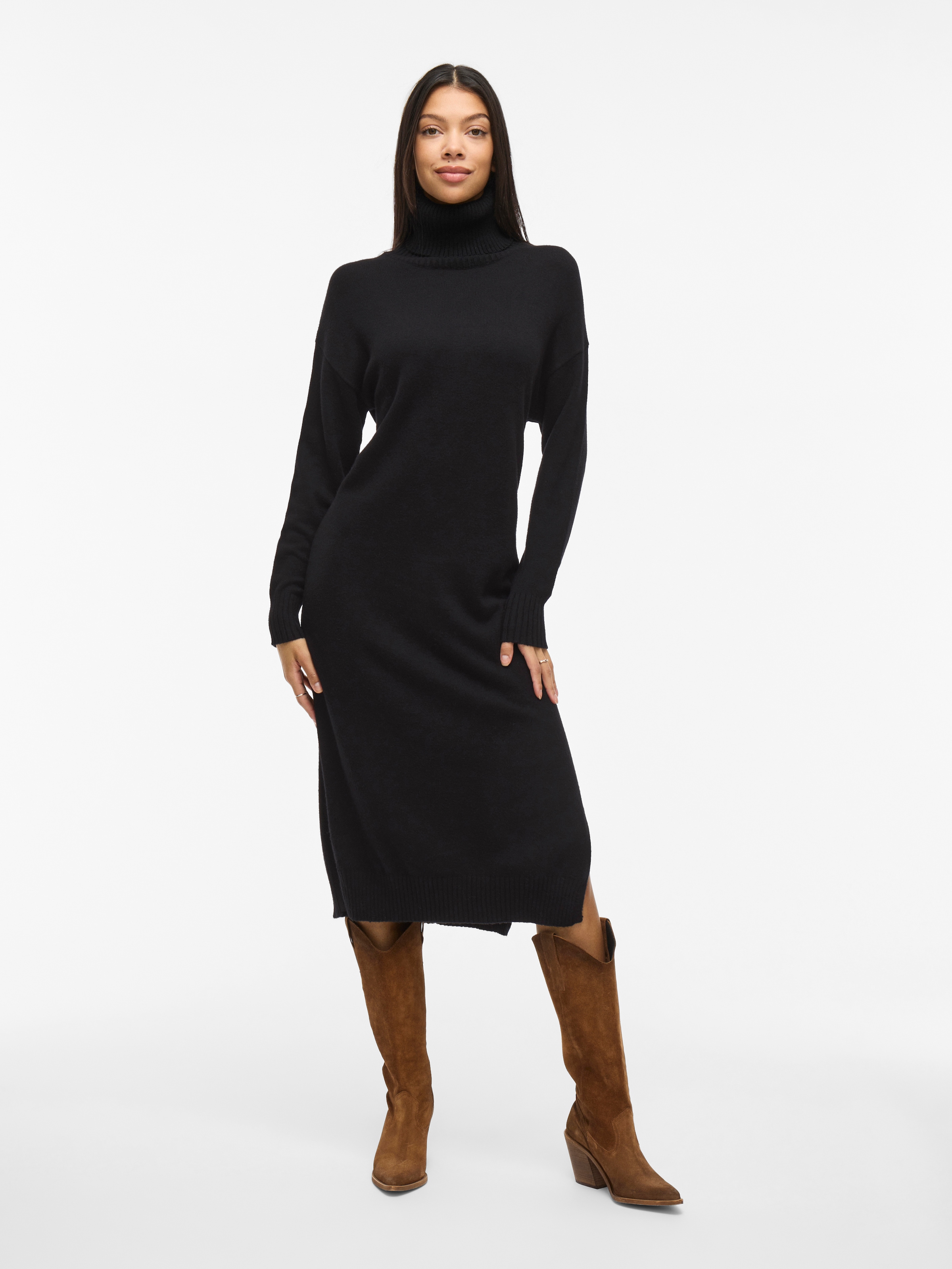 Vila Strickkleid »VIRIL ROLLNECK MIDI DRESS« mit hohem Rollkragen