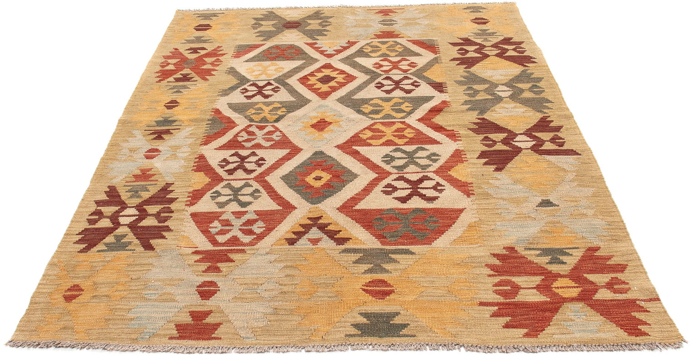 morgenland Wollteppich »Kelim - Oriental - 194 x 144 cm - mehrfarbig«, rech günstig online kaufen