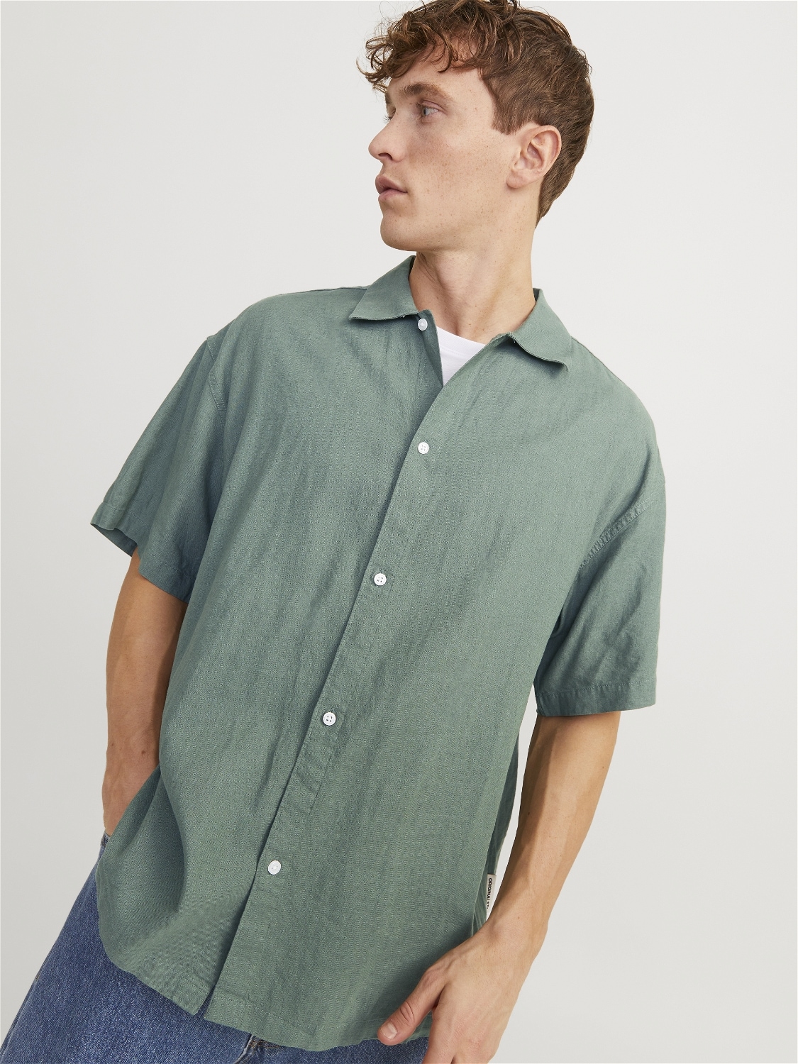 Jack & Jones Kurzarmhemd »JORFARO LINEN OVERSIZED SHIRT SS SN«