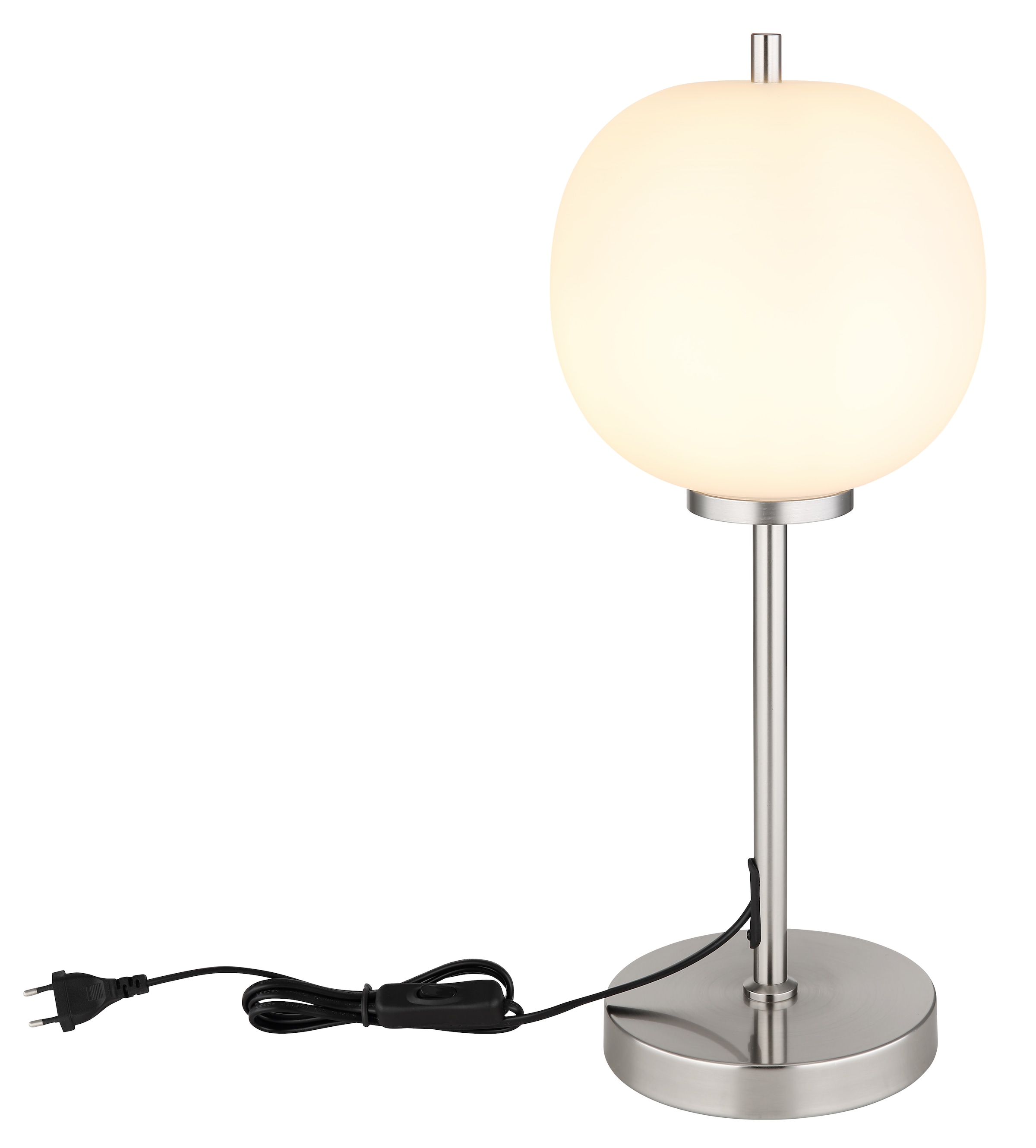 GLOBO LIGHTING Tischleuchte »BLACKY I« E14 1 Stk. Tischlampe Glas opal DM 18,5cm Schlafzimmer Flur