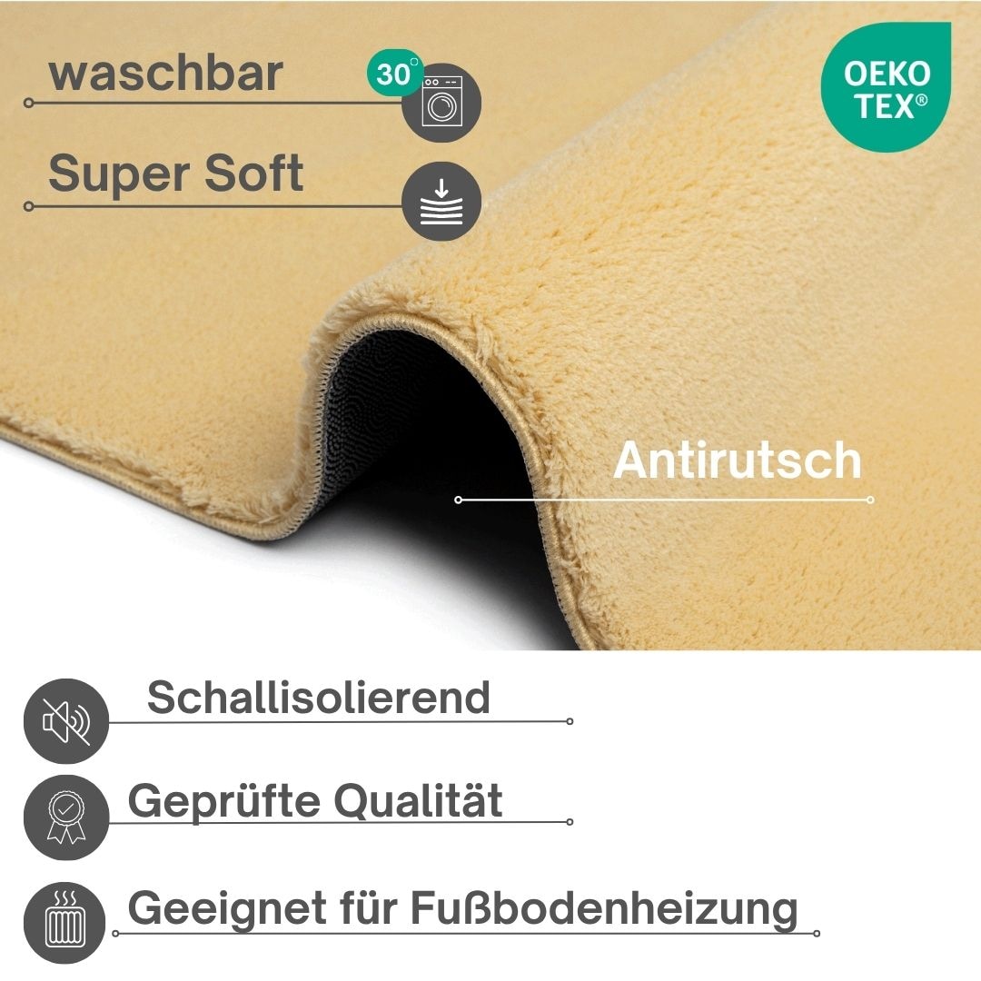 my home Teppich »Arabell, Kunstfellteppich«, rechteckig, 16 mm Höhe, flauschig, kuschelig, Felloptik, Anti-Rutsch-Unterseite, Waschbar