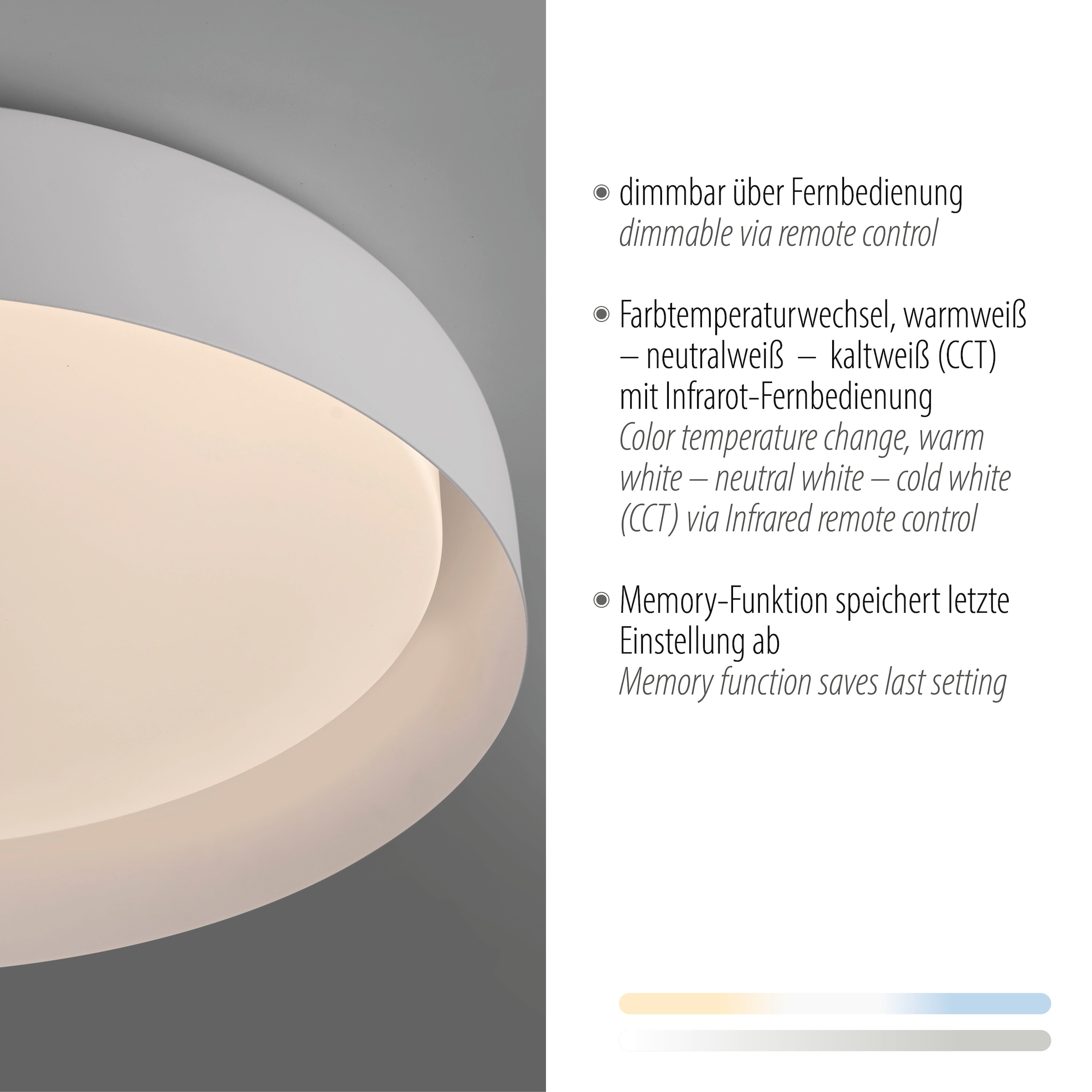 JUST LIGHT Deckenleuchte »OSKO«, 1 flammig, Leuchtmittel LED-Board | LED fest integriert, LED, Fernbedienung, Funk inkl.