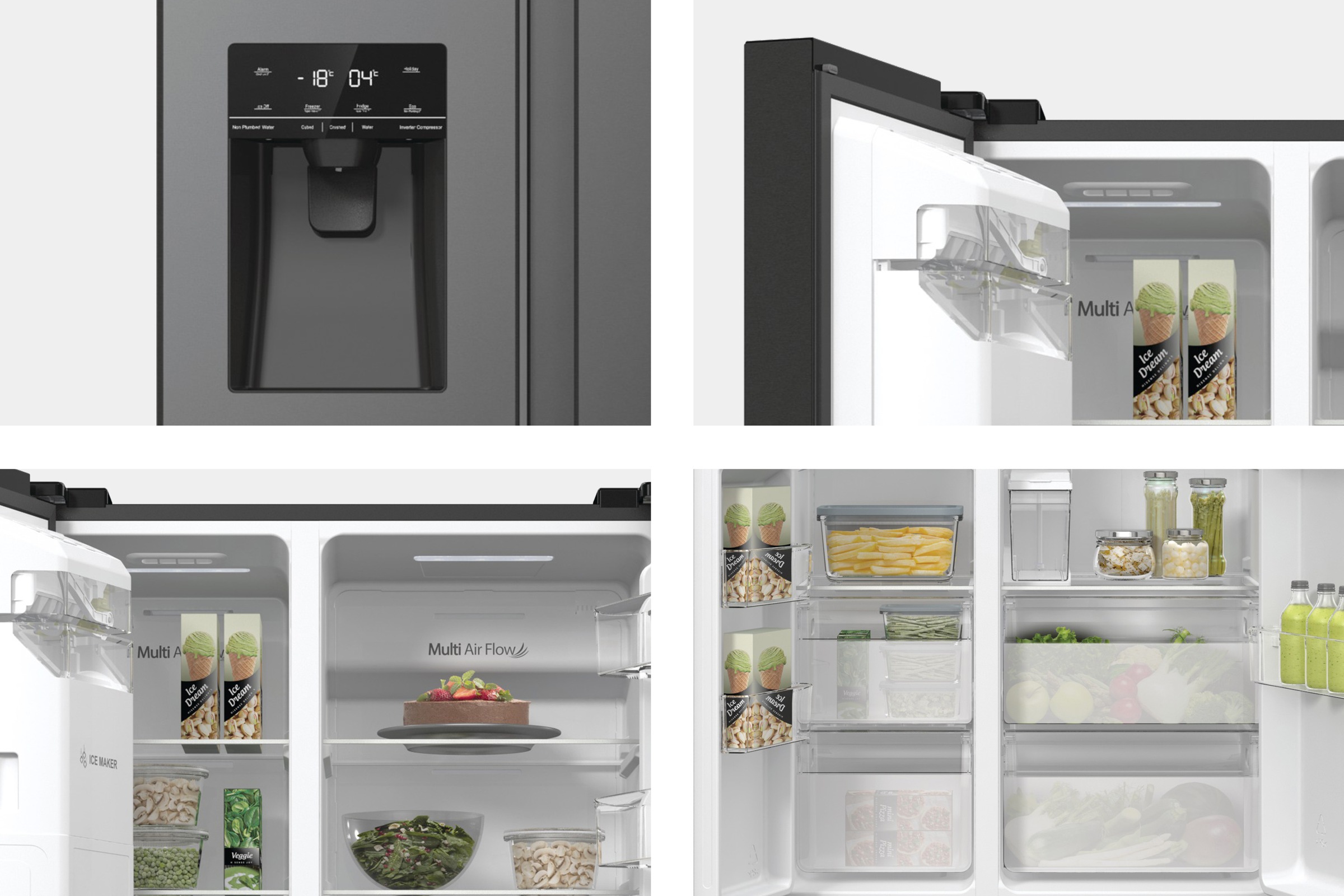 Hisense Side-by-Side »RS5P535NTFE«, Wasser-/Eisspender