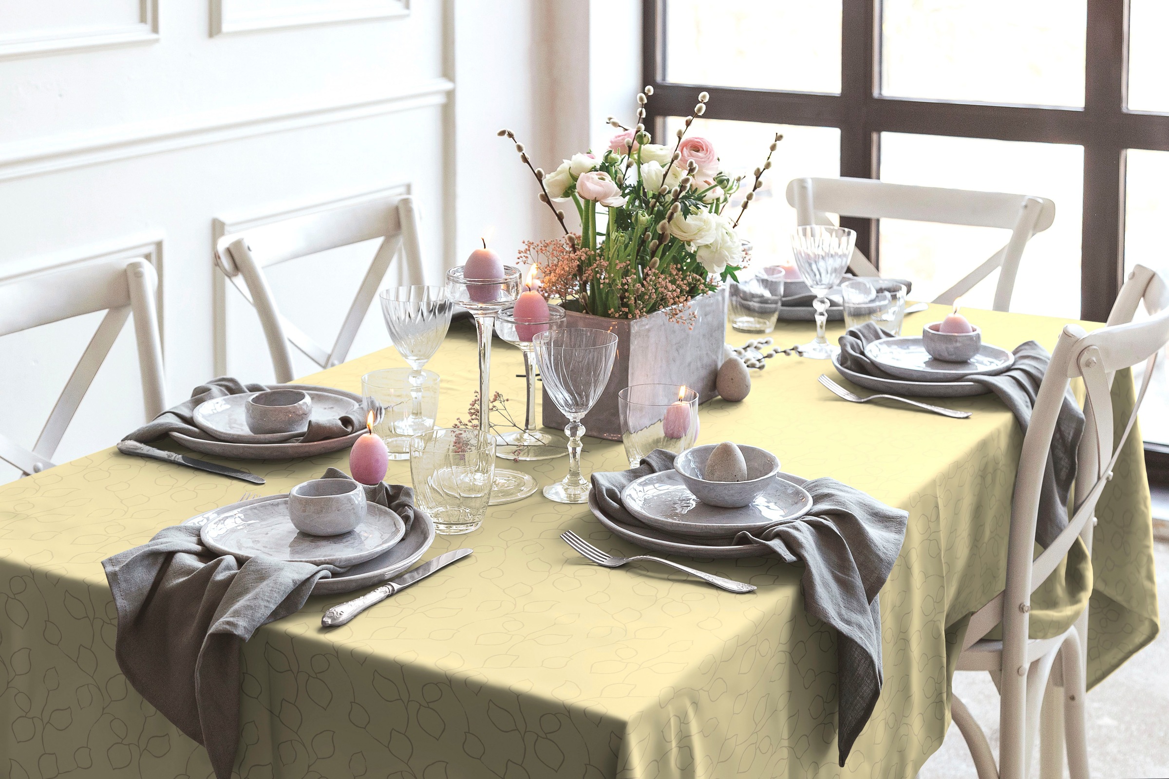 Wirth Tischdecke »Westport«, (1 St.), Made in Germany, Jacquard Dekostoff, Blatt-Design, Pflegeleicht