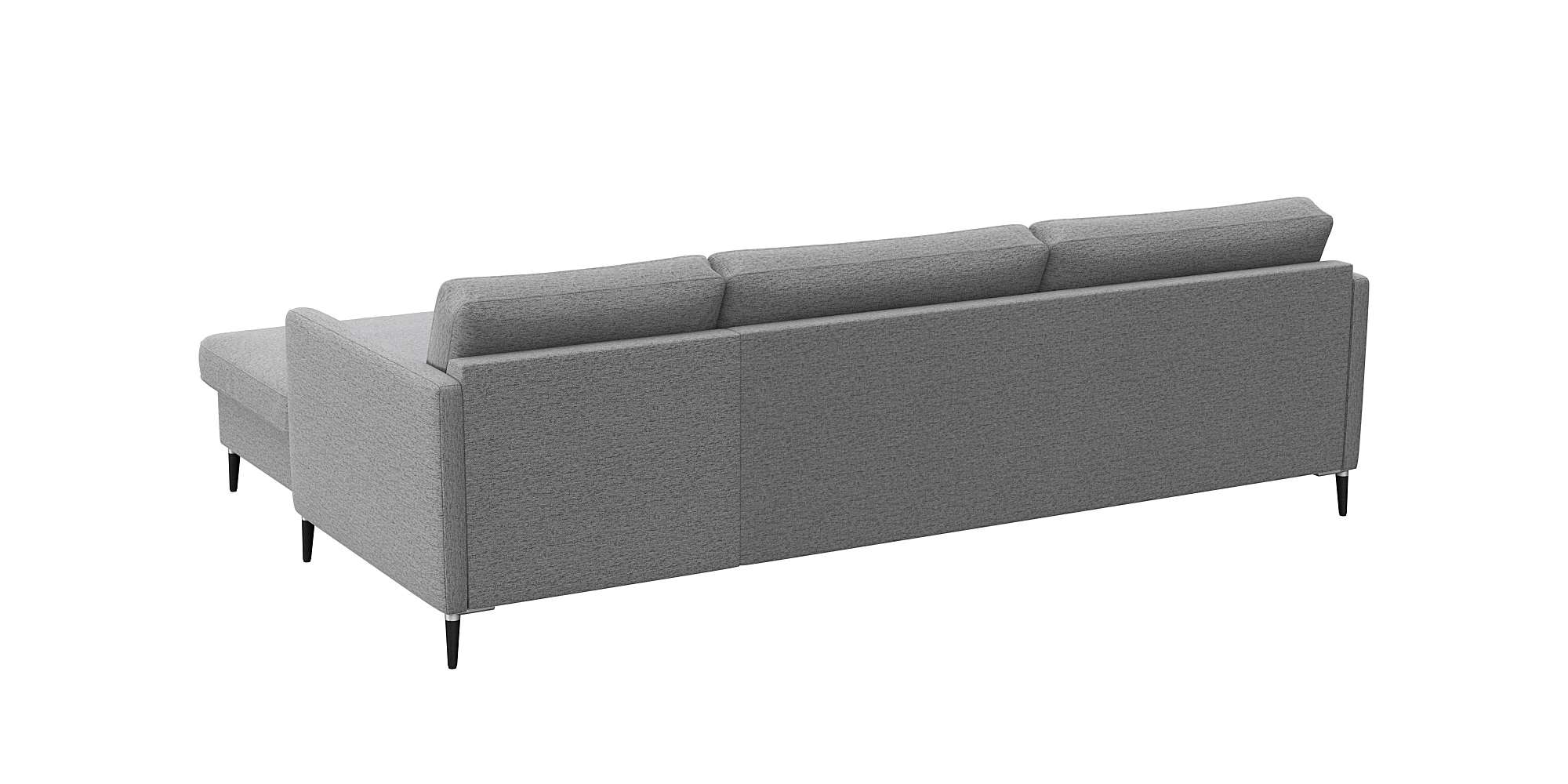 FLEXLUX Ecksofa »Fiore, super Sitzkomfort durch Kaltschaum im Sitz, L-Form« schmale Armlehnen, Füße Alu+schwarz