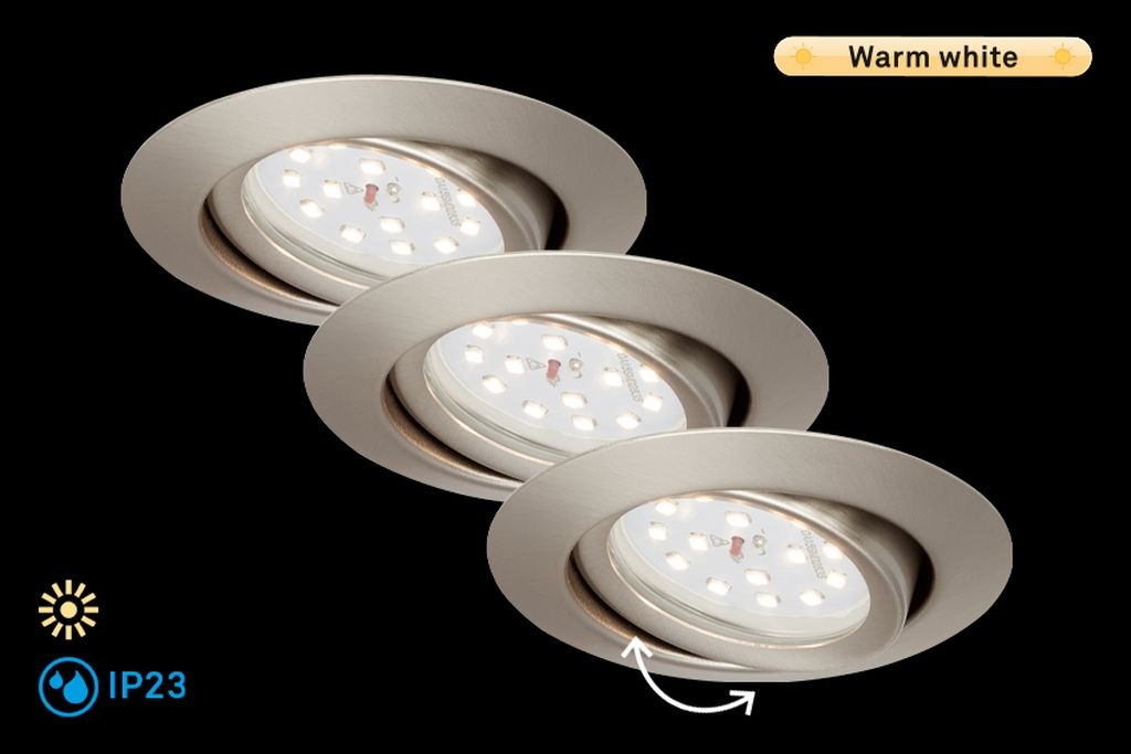 Briloner Leuchten LED Einbauleuchte »Attach«, 3er-Set, Schutzart IP44, LED günstig online kaufen