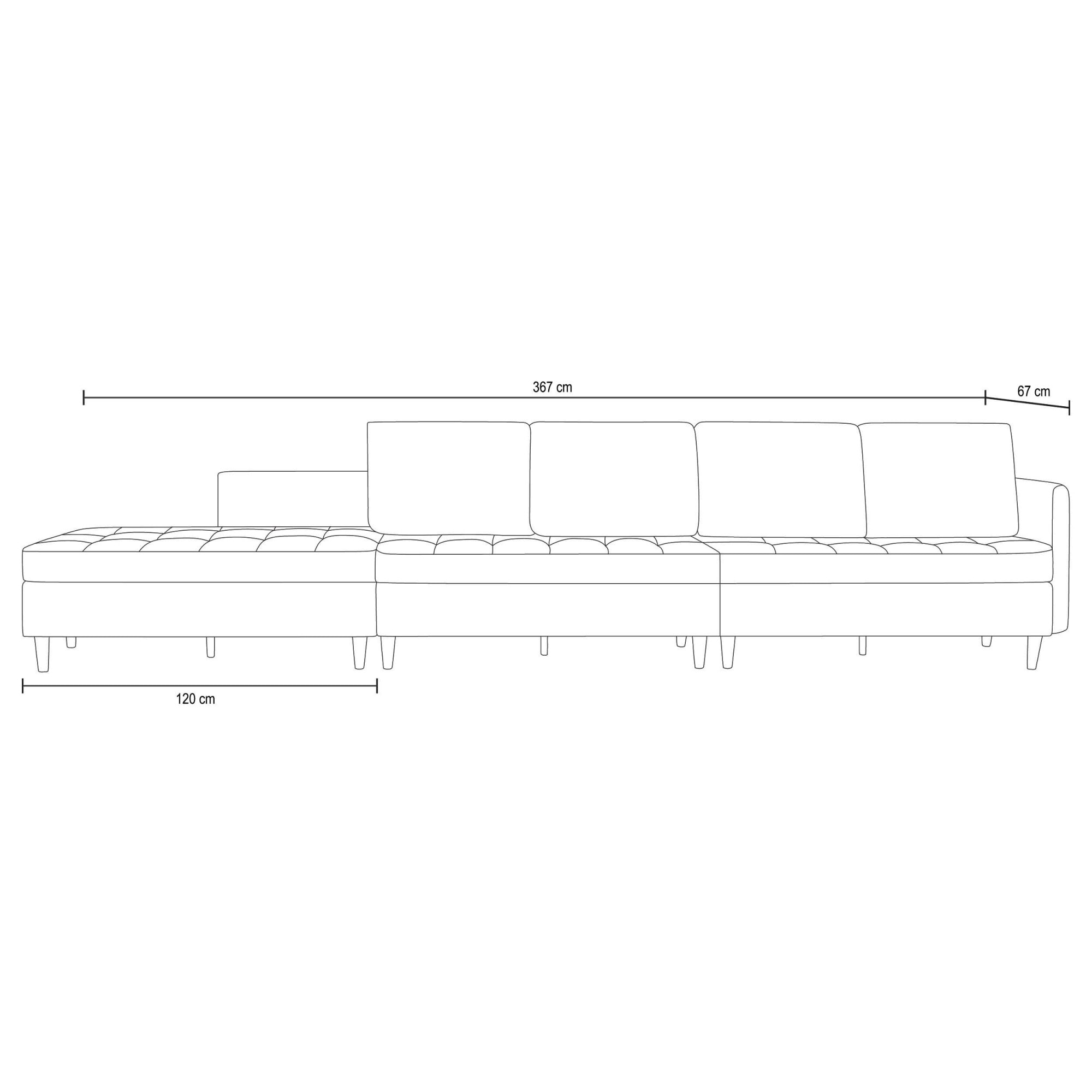 Dorel Home Wohnlandschaft »LINDHUS, Cord, Modulsofa, verschiedene Stellvarianten« Breite als U-Form (254cm) mit Verbindern fixierbar, Recamiere,Stauraum