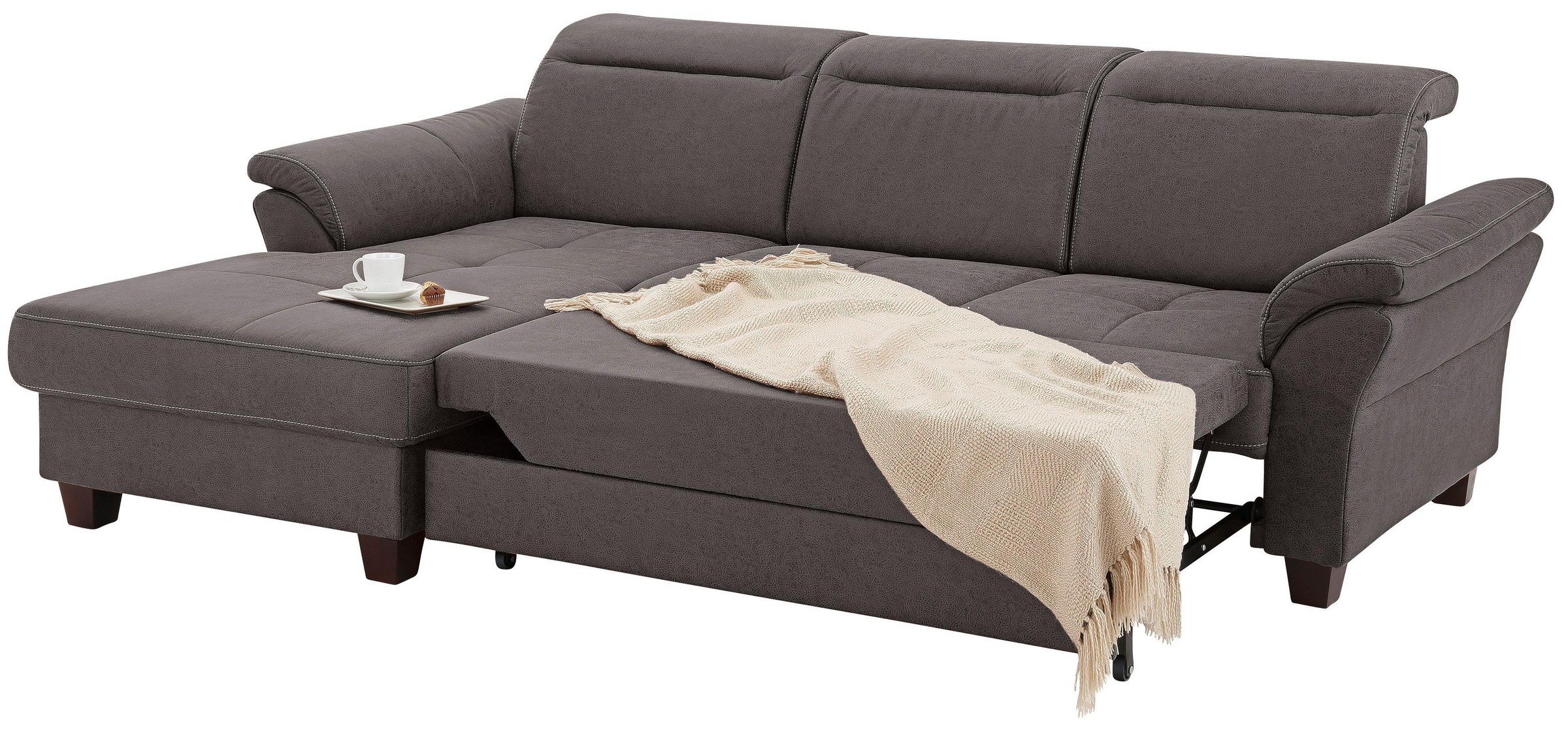 Home affaire Ecksofa »Solvei L-Form«, mit Recamierenabschluß und Sitztiefenverstellung