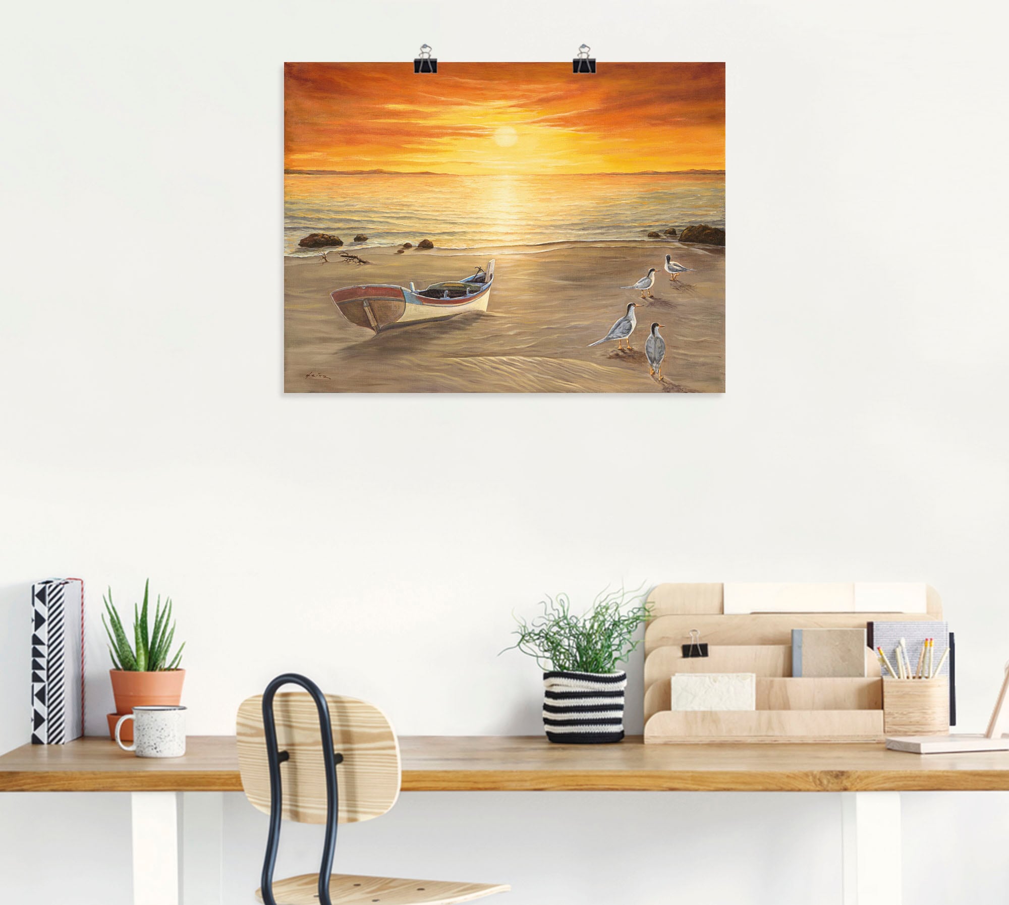 Artland Wandbild »Möwen«, Sonnenaufgang & -untergang, (1 St.), als Alubild, Outdoorbild, Leinwandbild, Poster in verschied. Größen