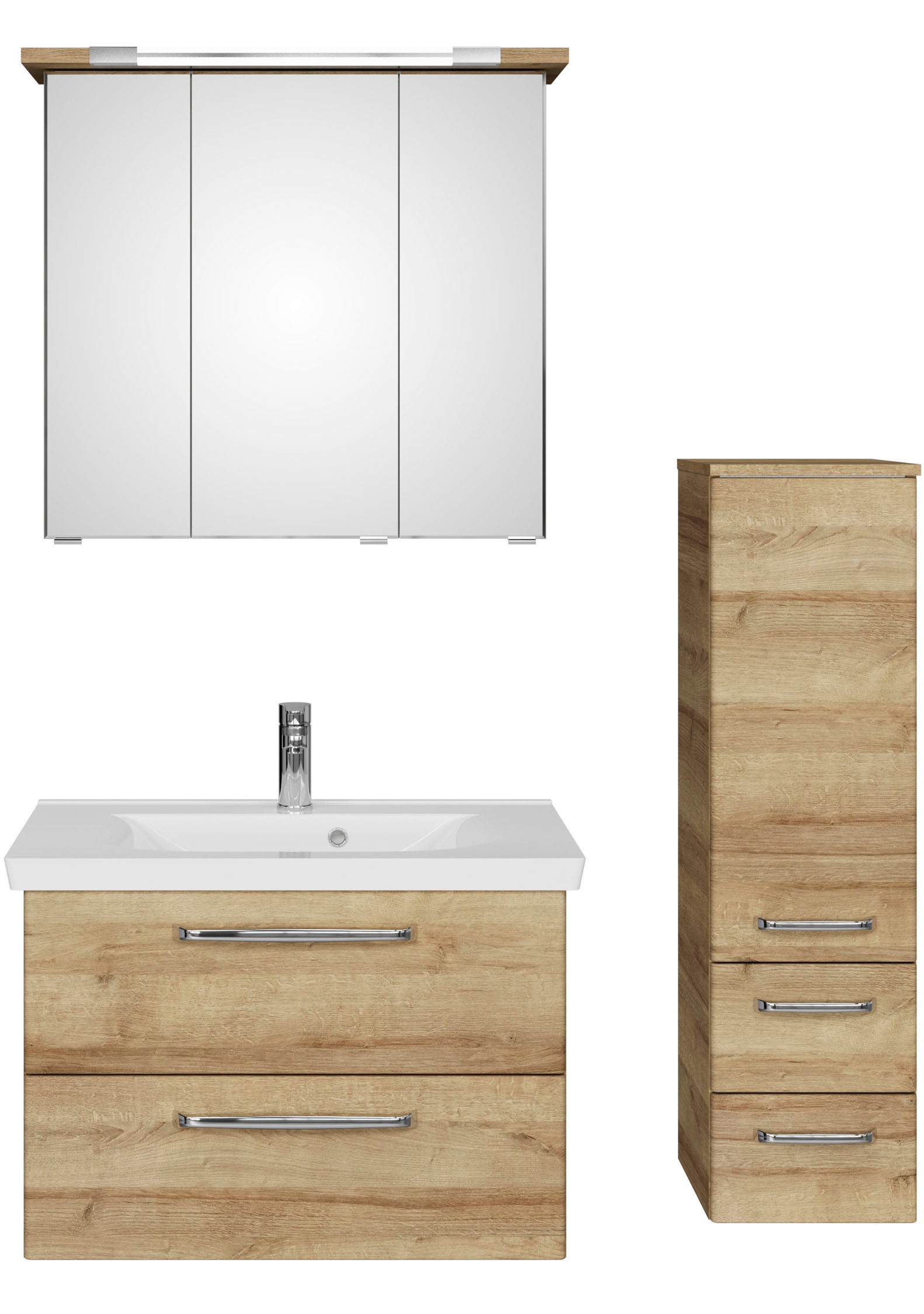 Saphir Badmöbel-Set »Badmöbel-Set Trentino 3-tlg Mineralmarmorwaschtisch,LE günstig online kaufen