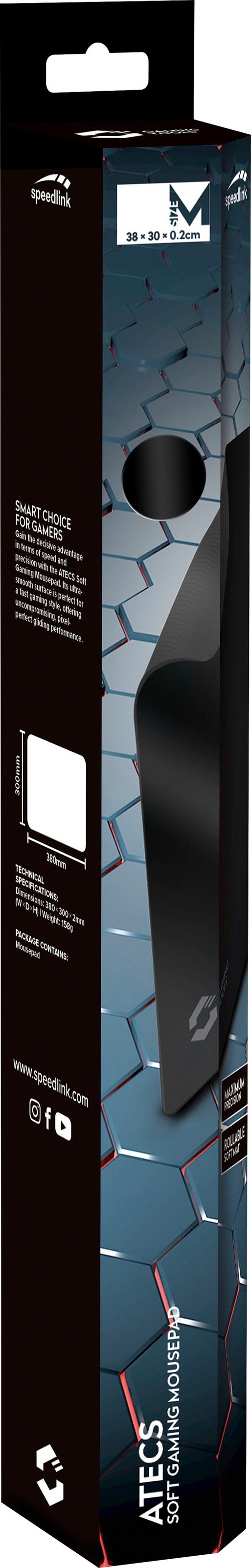 Speedlink Mauspad »ATECS Soft Gaming - Size M«, für Gaming/Home-Office/Büro, rutschfest