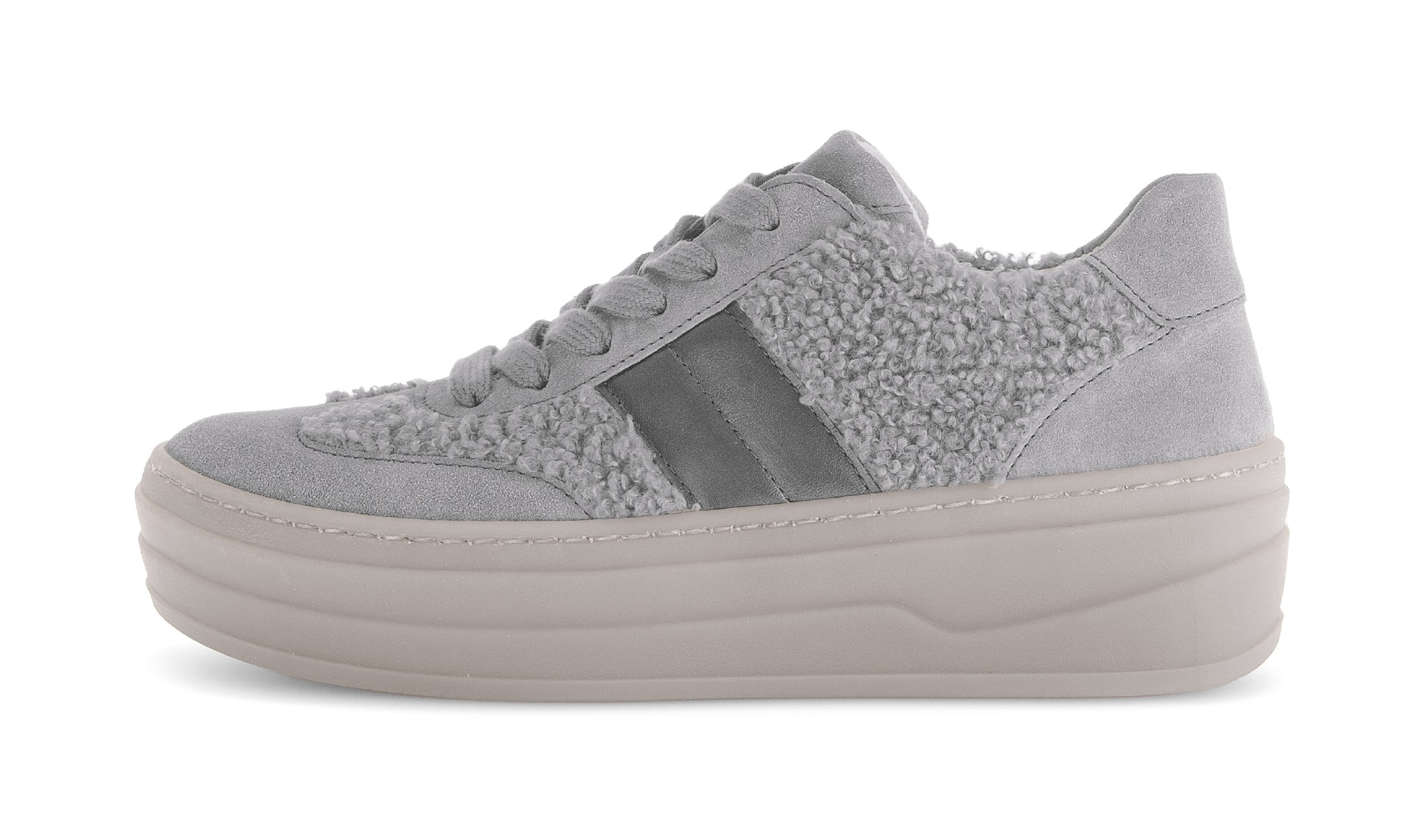 Gabor Plateausneaker, Freizeitschuh, Halbschuh, Schnürschuh in Teddy-Optik