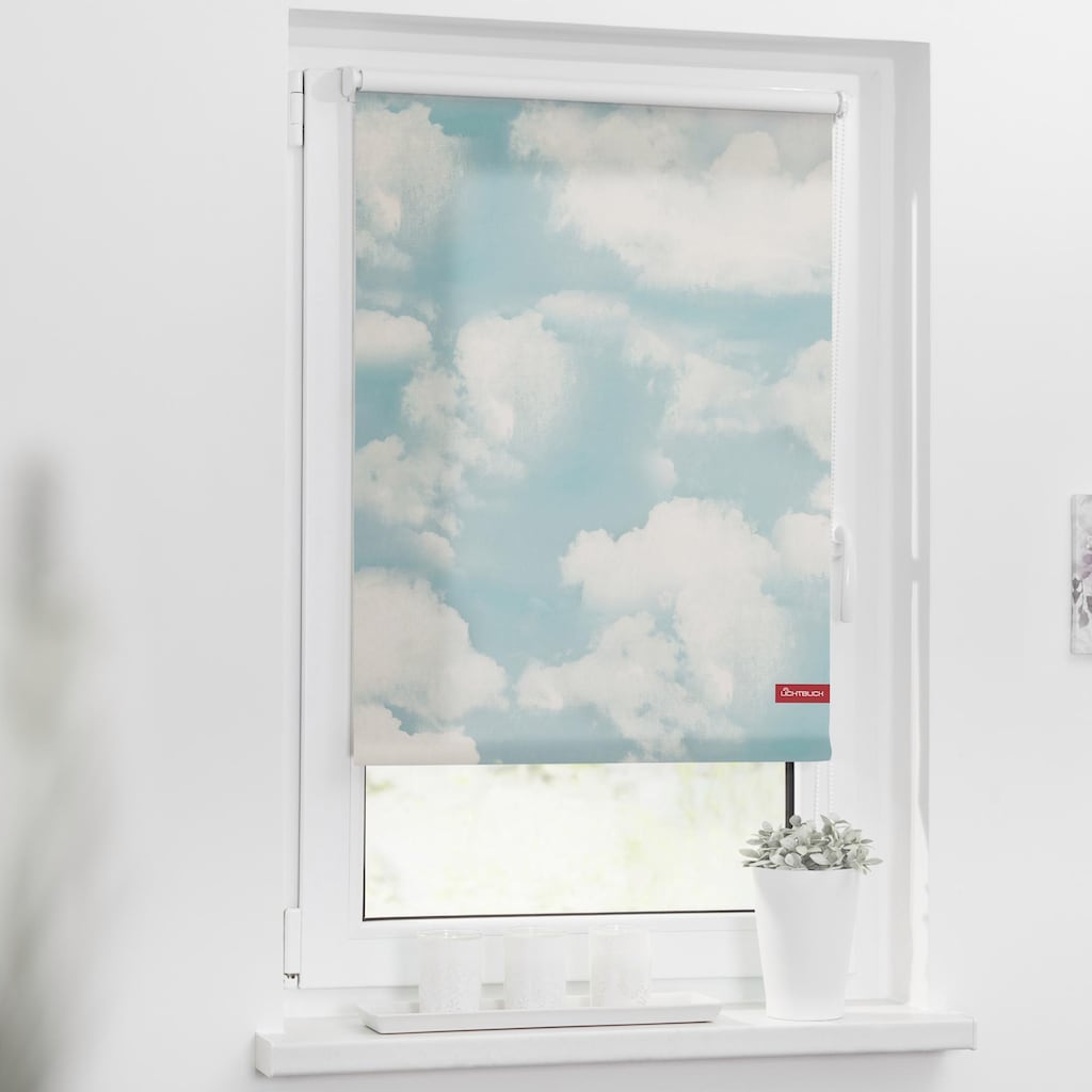 LICHTBLICK ORIGINAL Seitenzugrollo »Klemmfix Motiv Wolken«, Lichtschutz, ohne Bohren, freihängend, bedruckt