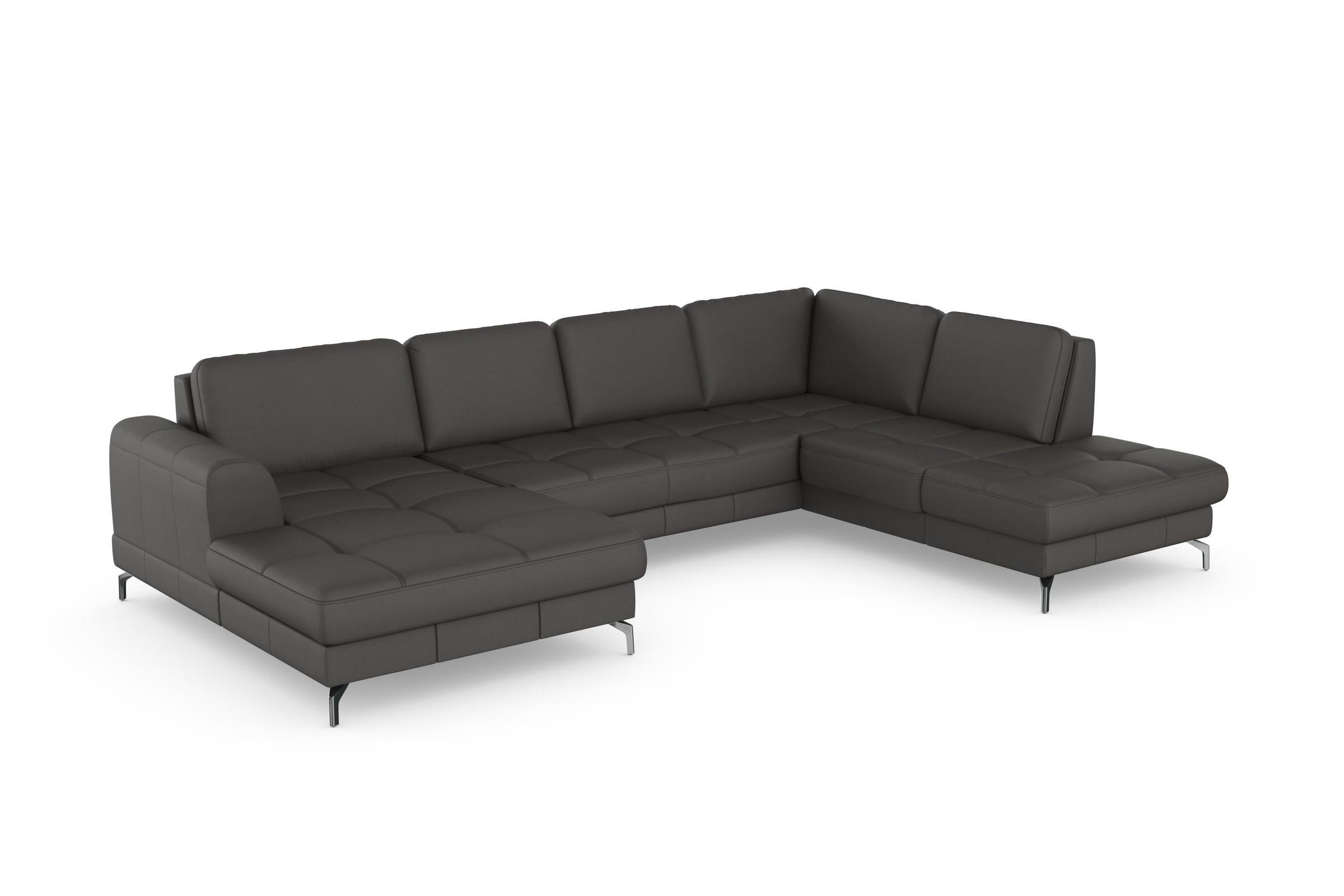 sit&more Wohnlandschaft »Bendigo U-Form«, inklusive Sitztiefenverstellung, Bodenfreiheit 12 cm, in 2 Fußfarben