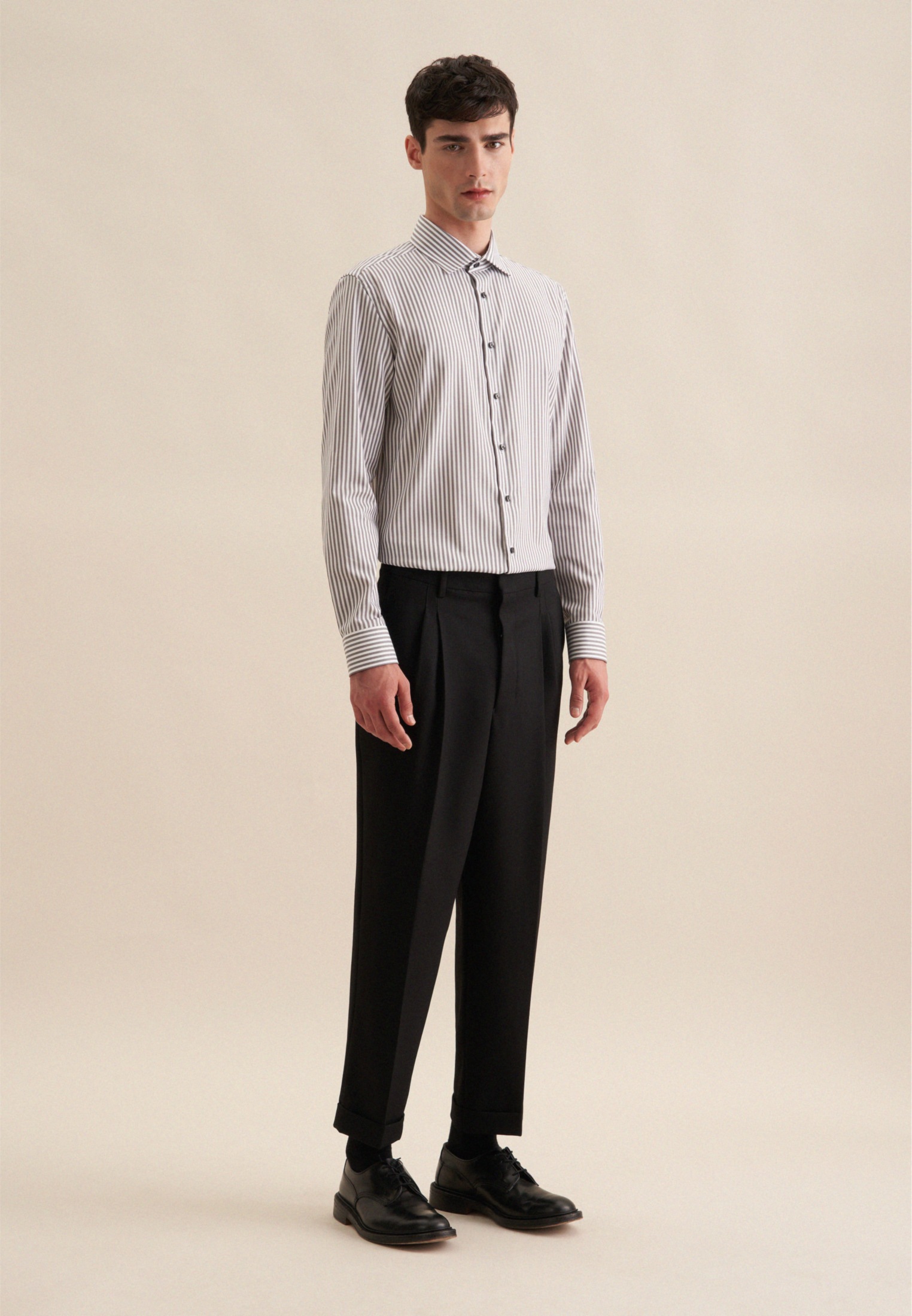 seidensticker Businesshemd »Shaped« Shaped 1/1 Kentkragen Streifen