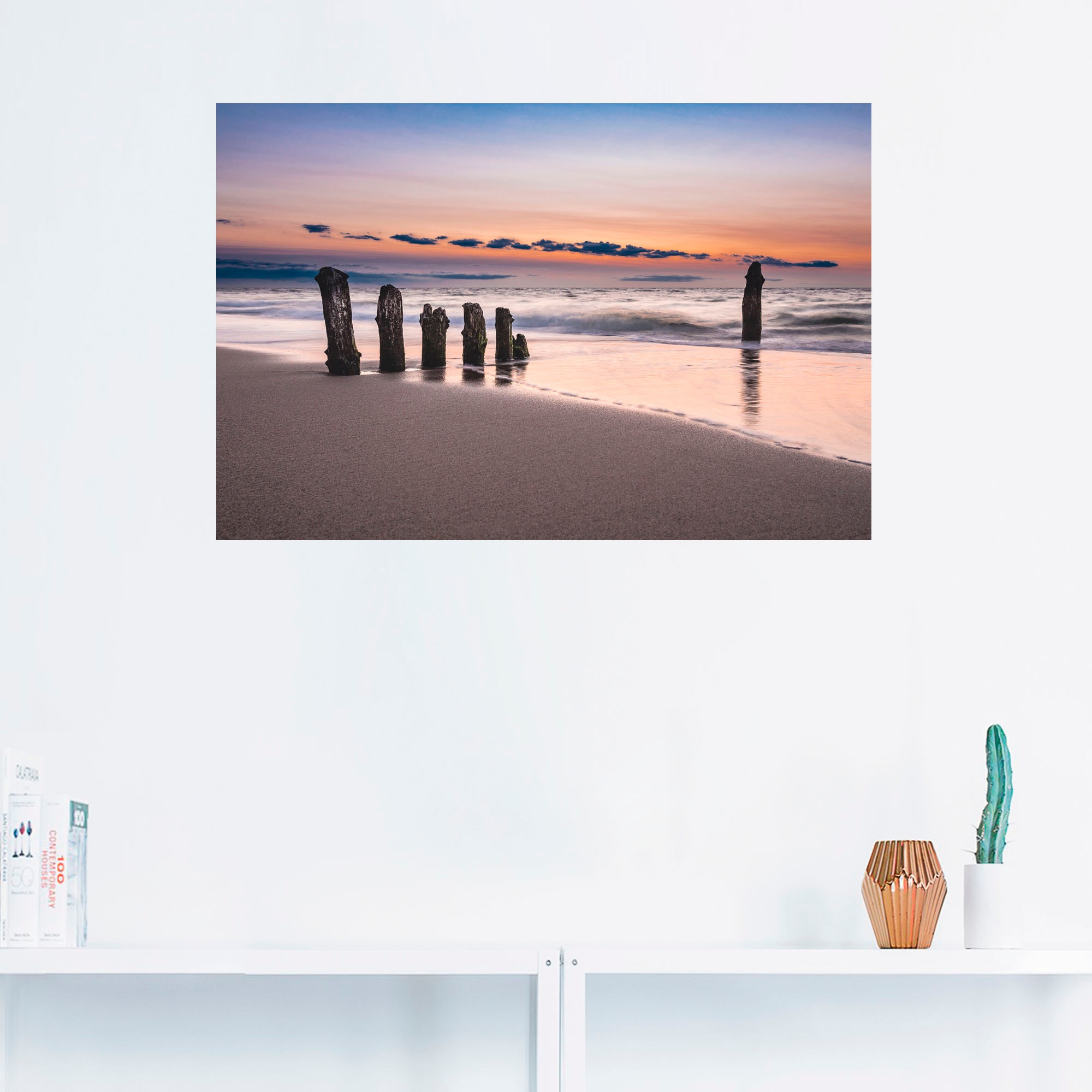 Artland Wandbild »Buhne an der Küste der Ostsee«, Strand, (1 St.), als Alub günstig online kaufen