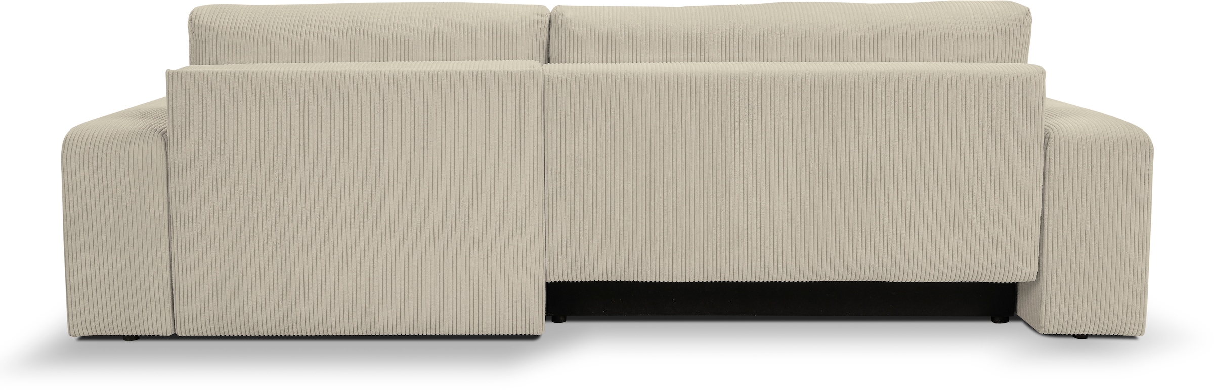 WERK2 Ecksofa »Rotterdam-L, kuschelweicher Cord oder Breitcord, L-Form, Breite 267 cm«, Design Ecksofa mit Schlaffunktion & Bettkasten, Cord, Natur