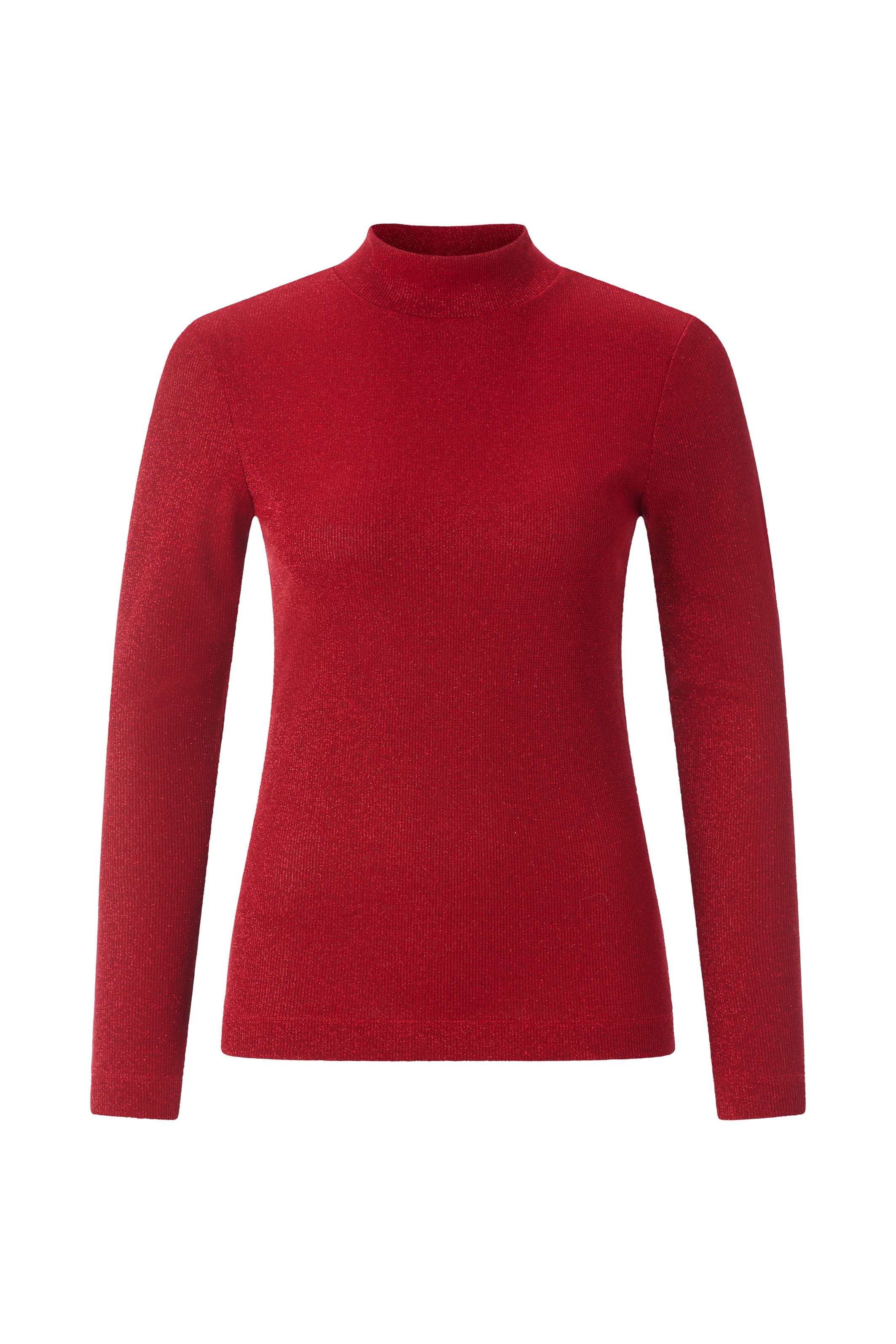 RICHROYAL Longsleeve mit feinen Glitzerfäden, Stehkragen, figurbetonter Schnitt