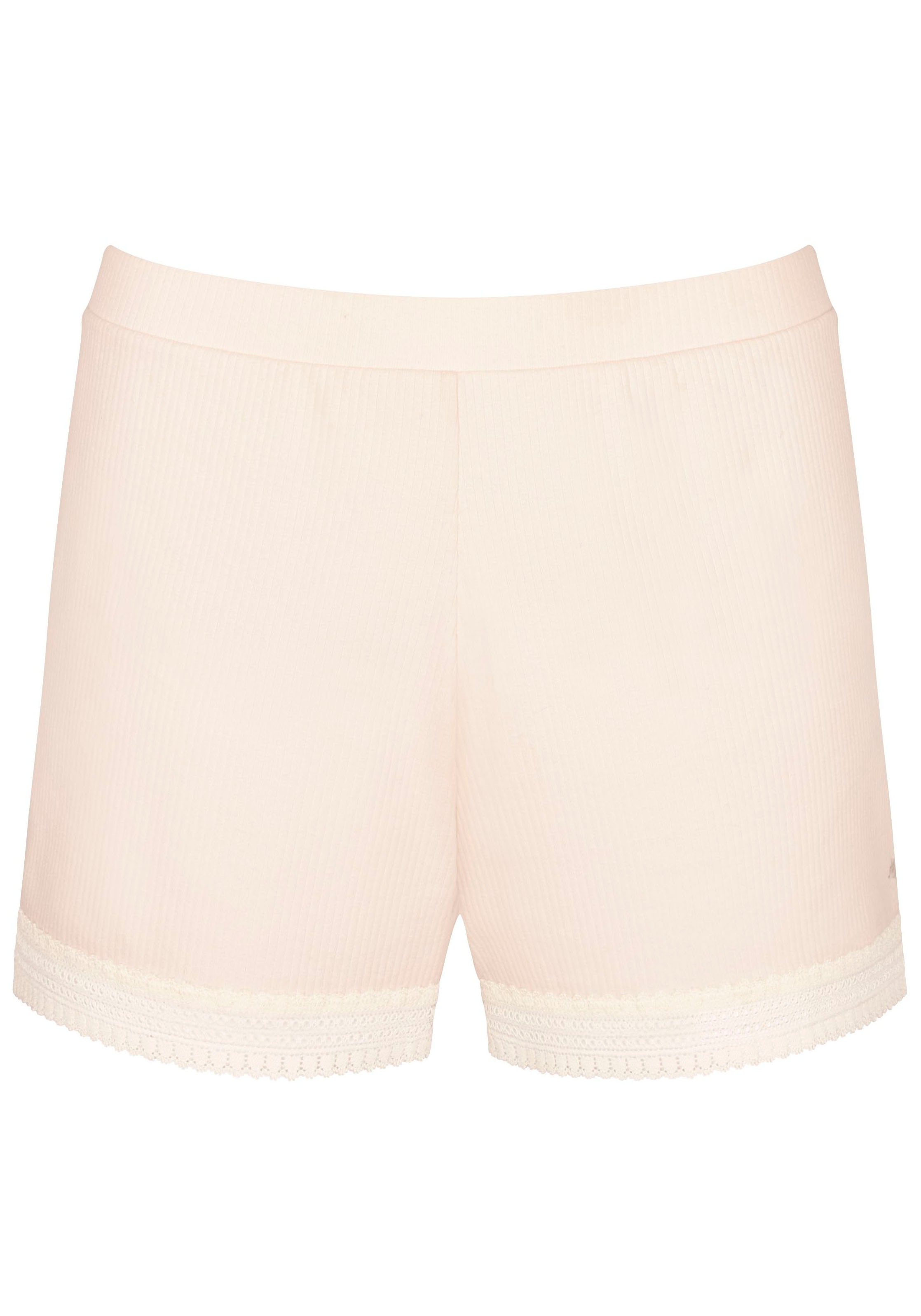 sloggi Relaxshorts »GO Ribbed Short«, weiche Rippware mit Spitzenbesatz