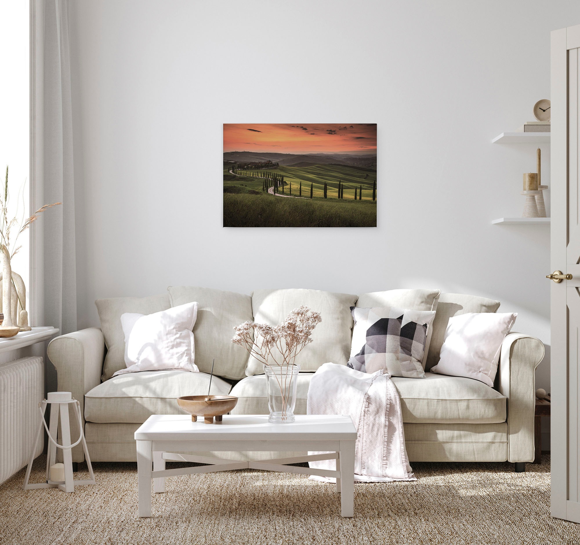 A.S. Création Leinwandbild »Tuscany«, Kunst-Gemälde-Kinder, (1 St.), Feld Natur Keilrahmen Landschaft Leinwand-Bild Wohnzimmer modern Wand