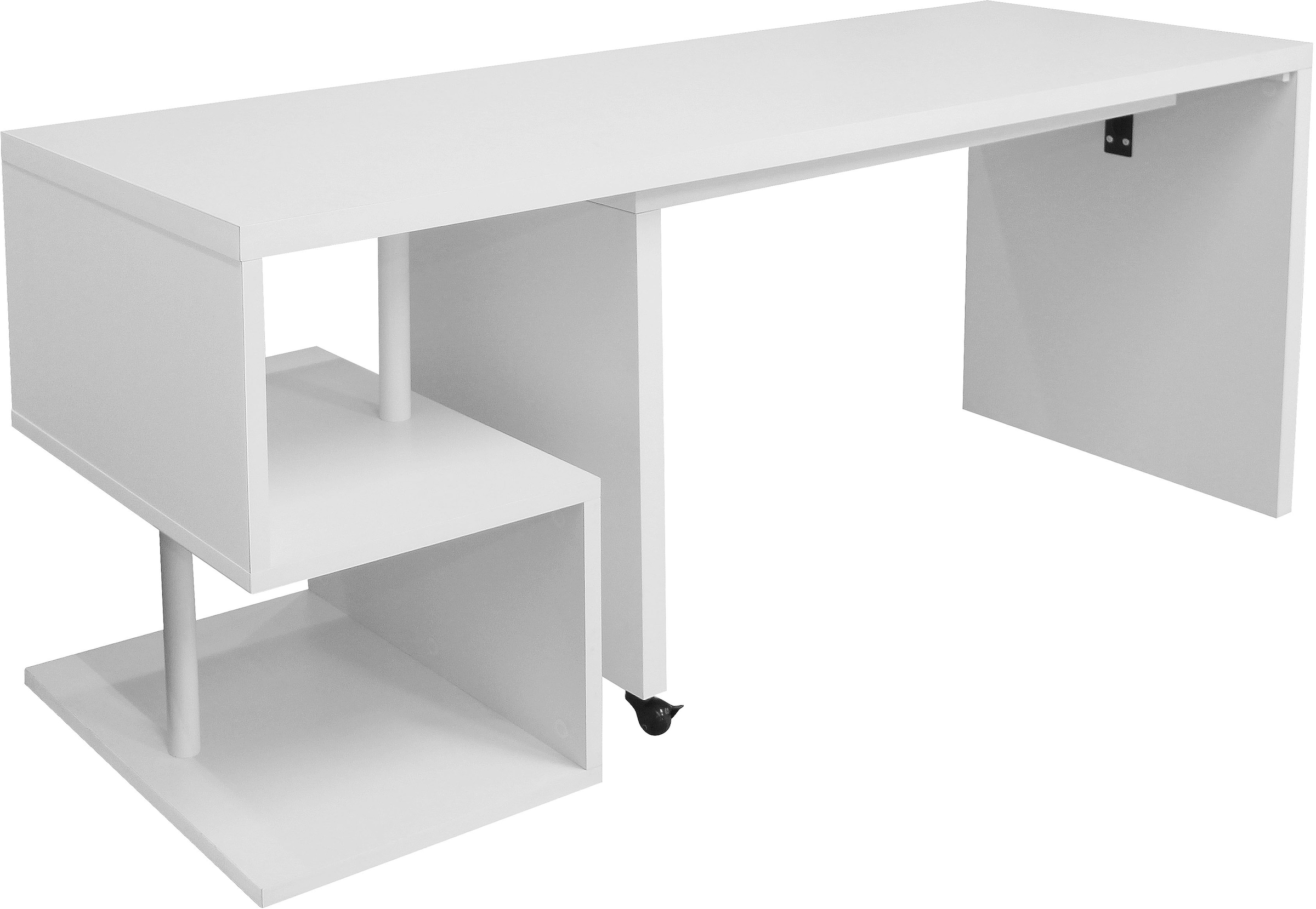 Places of Style Schreibtisch »Lopar, Eckschreibtisch«, rollbares Tischelement, großzügige Arbeitsfläche, Winkel 180x129 cm