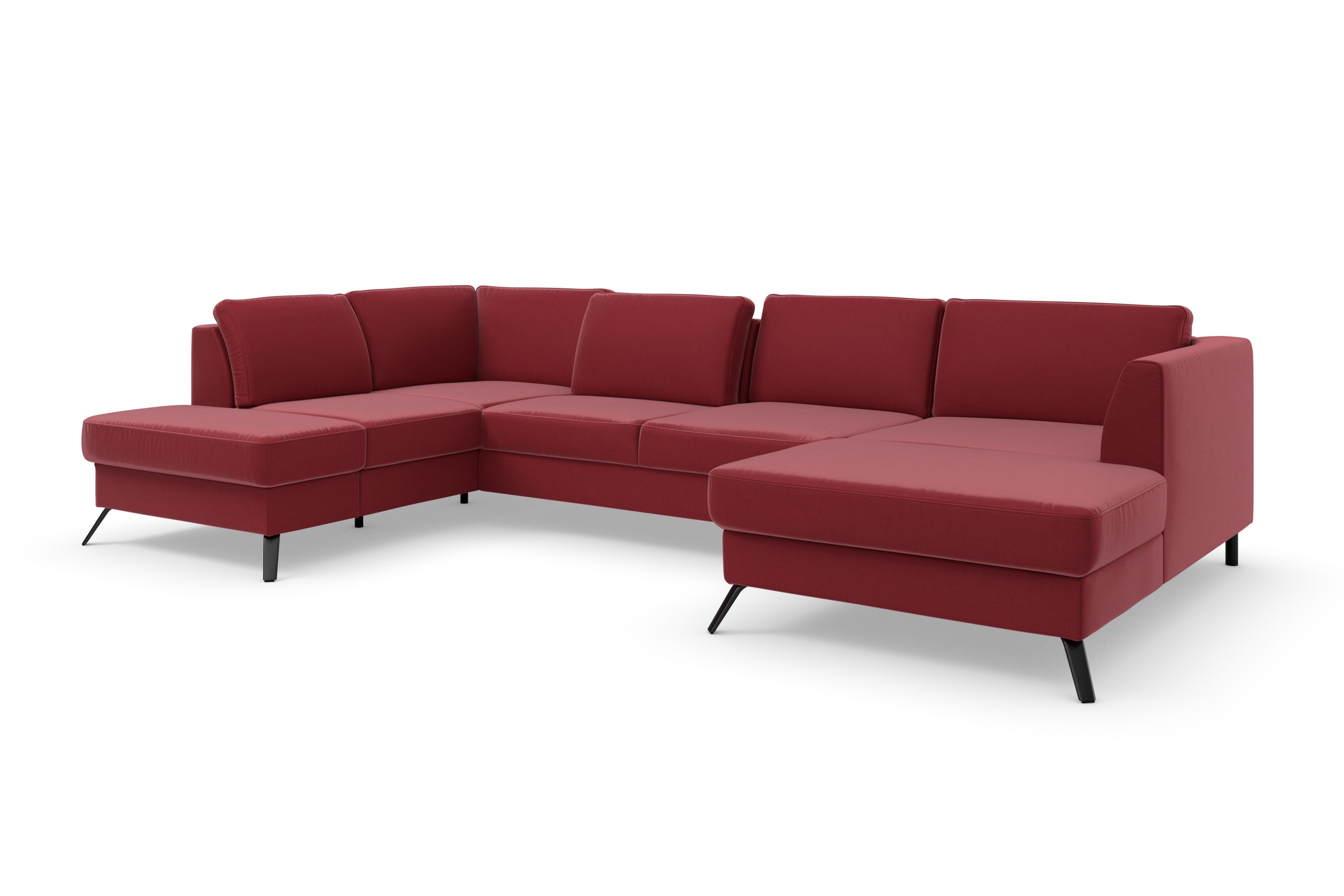 sit&more Wohnlandschaft »Olsen U-Form«, inklusive Sitztiefenverstellung, wahlweise mit Bettfunktion, 15cm hoch