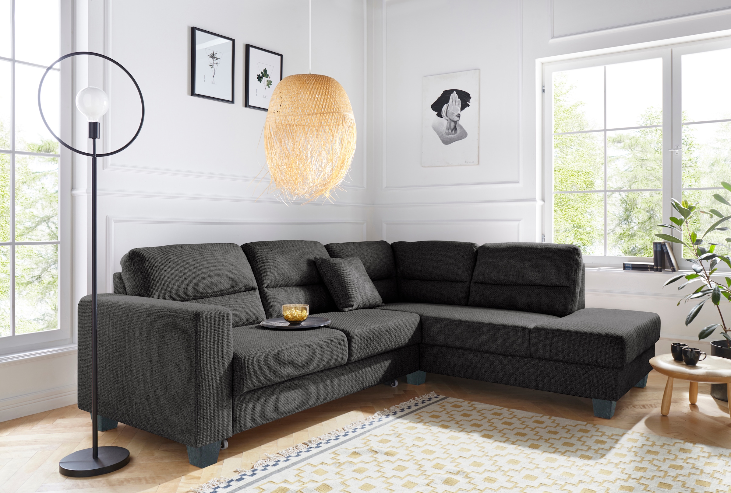 TRENDMANUFAKTUR Ecksofa »Chamber, zeitlos und modern, hoher Sitzkomfort, L- günstig online kaufen