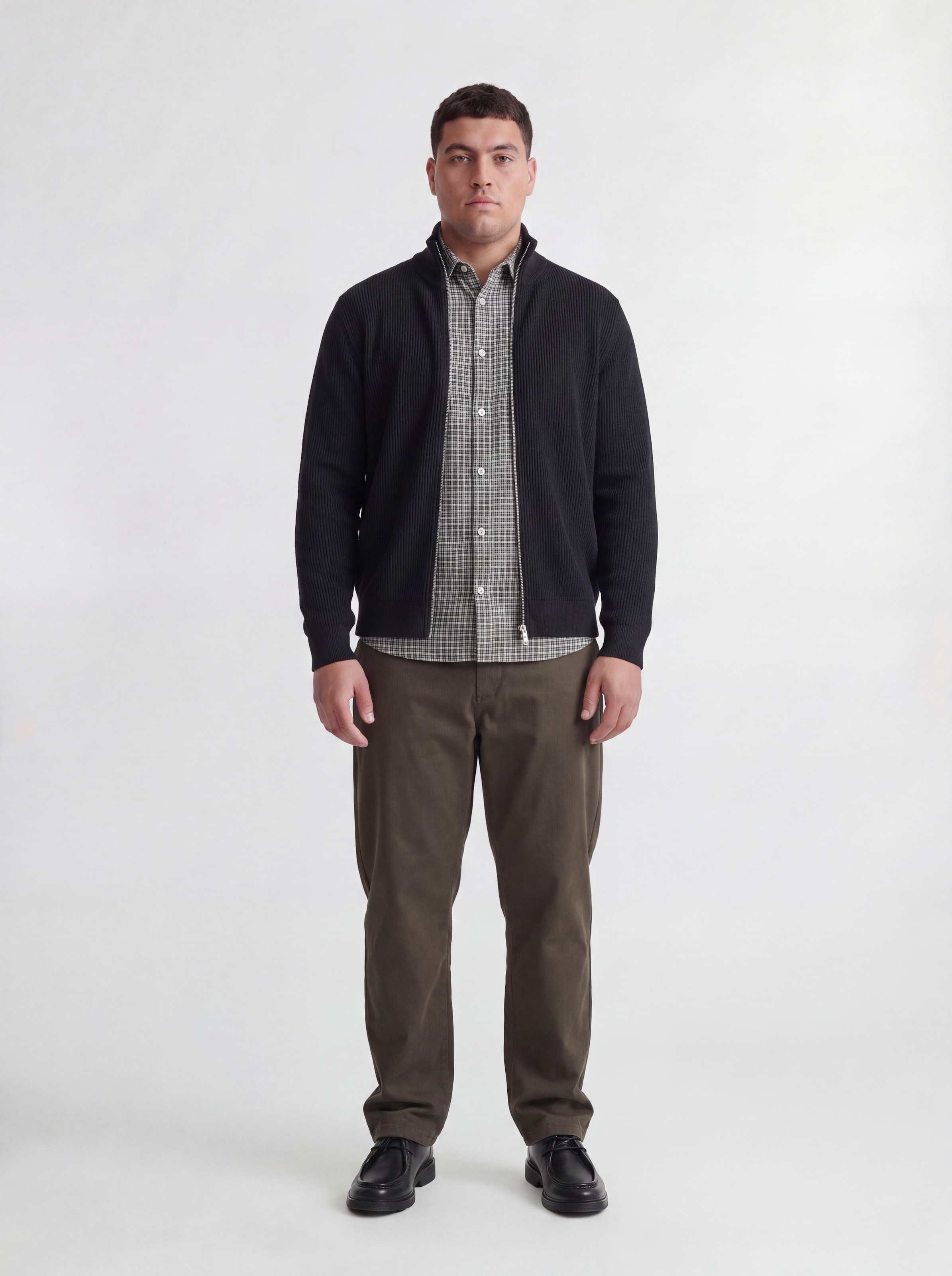 Jack & Jones PlusSize Strickjacke »JJEPERFECT KNIT FULL ZIP CARDIGAN SN PLS« Baumwollmischung, mit Stehkragen