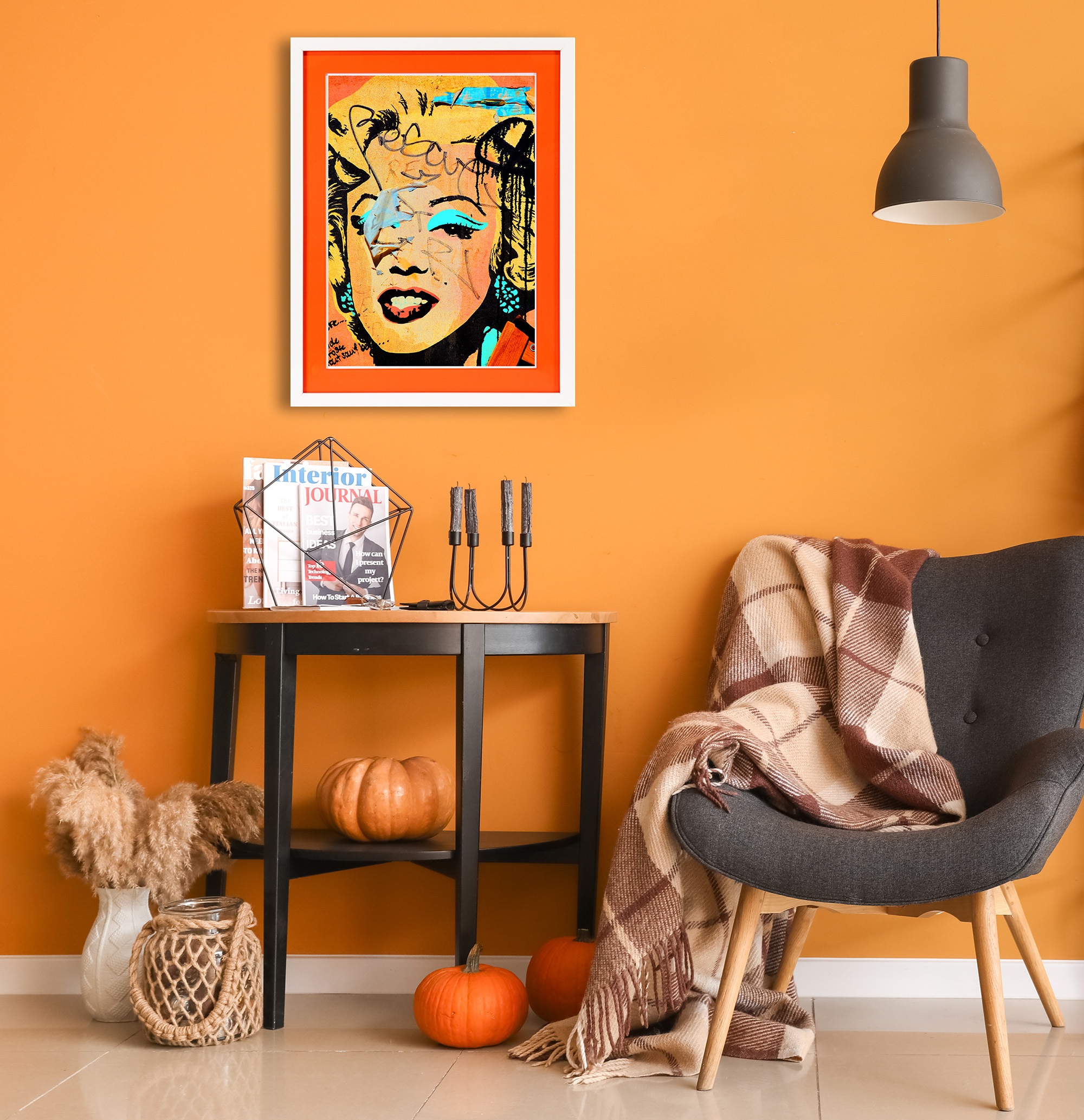 queence Bild mit Rahmen »Marilyn Monroe, orange«, Bilder von Frauen-Film-Fi günstig online kaufen