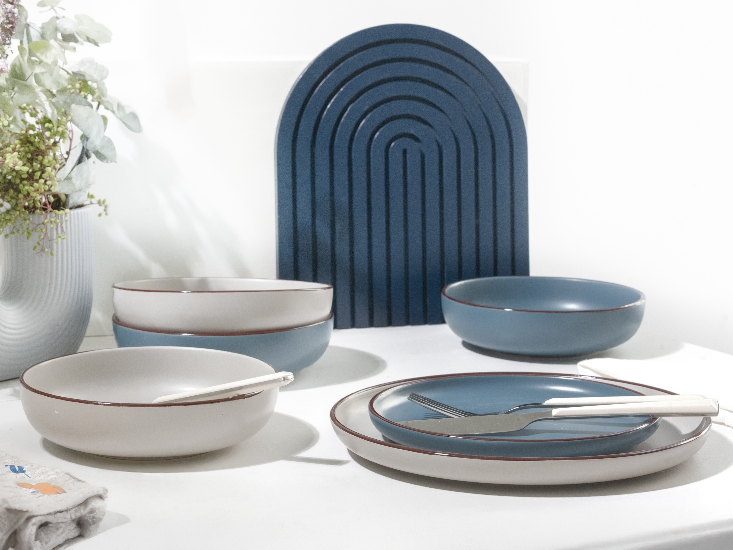CreaTable Kombiservice »Geschirr-Set Modern Scandic«, (Set, 16 tlg., Kaffeeservice und Tafelservice im Set, für 4 Personen), Service, skandinavischer Life Style, 16 Teile, für 4 Personen