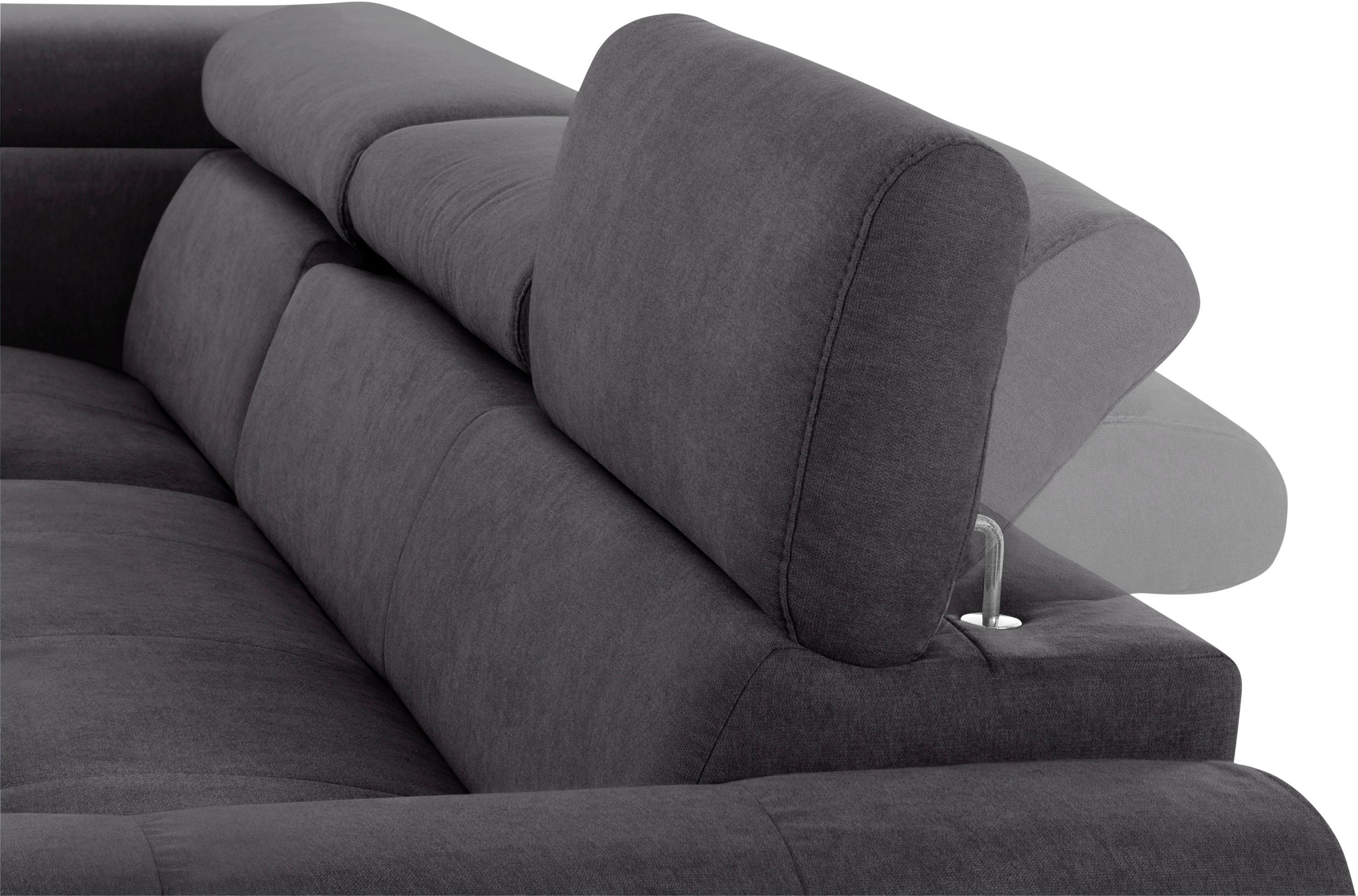 COTTA Ecksofa »Mia L-Form mit 3 Zierkissen«, wahlweise mit Bettfunktion, Bettkasten, Beleuchtung & Wireless-Charger