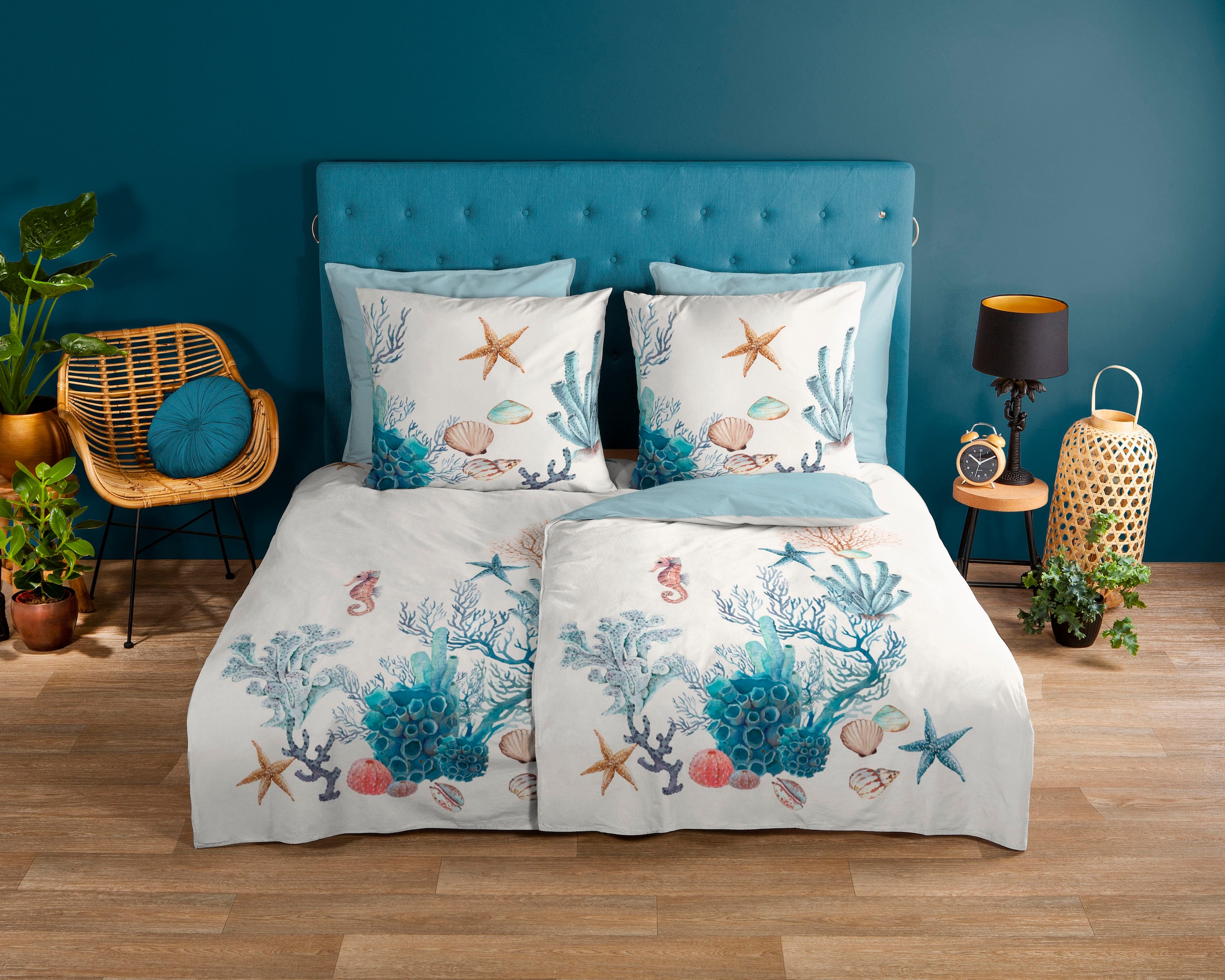 good morning Wendebettwäsche »Reine«, 100% Baumwolle, 135x200, Reißverschluss, Wendeoptik, Maritim, Meer