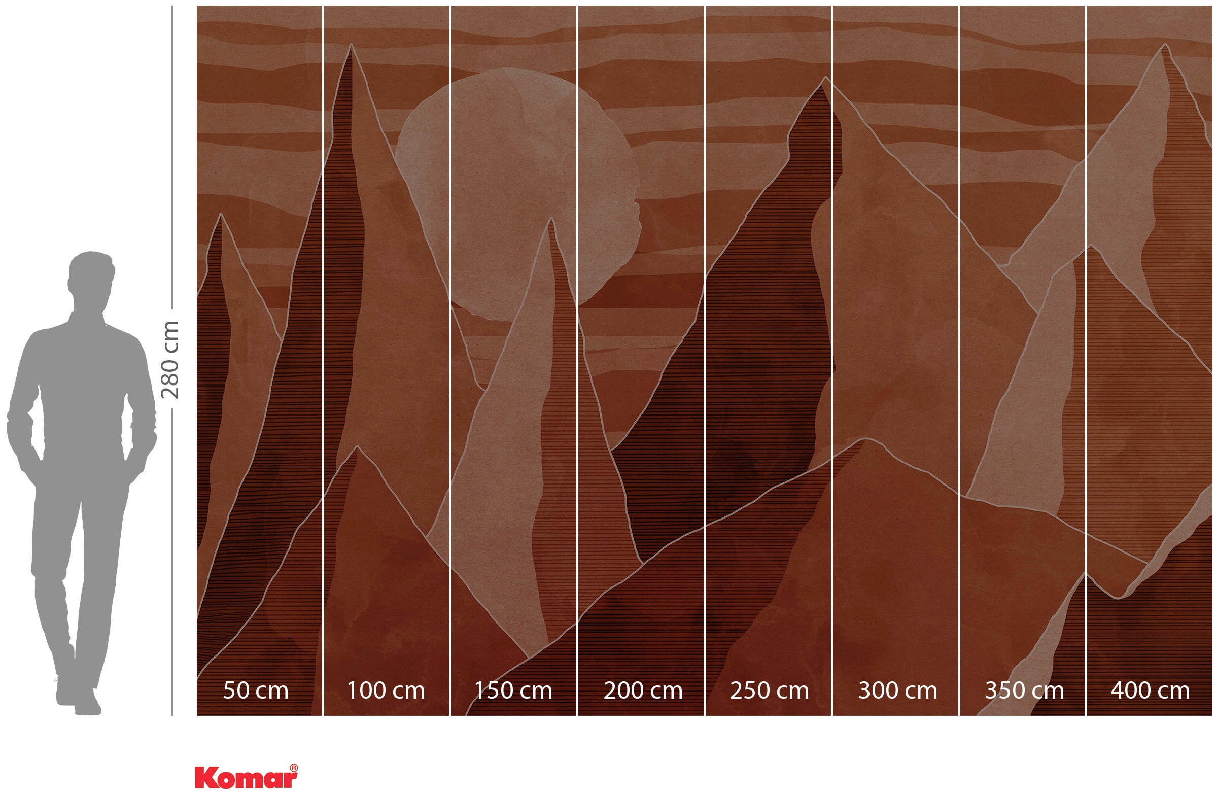 Komar Vliestapete »Digitaldruck Vlies - Desert Mile - Größe 400 x 280 cm«, bedruckt, Wohnzimmer, Schlafzimmer