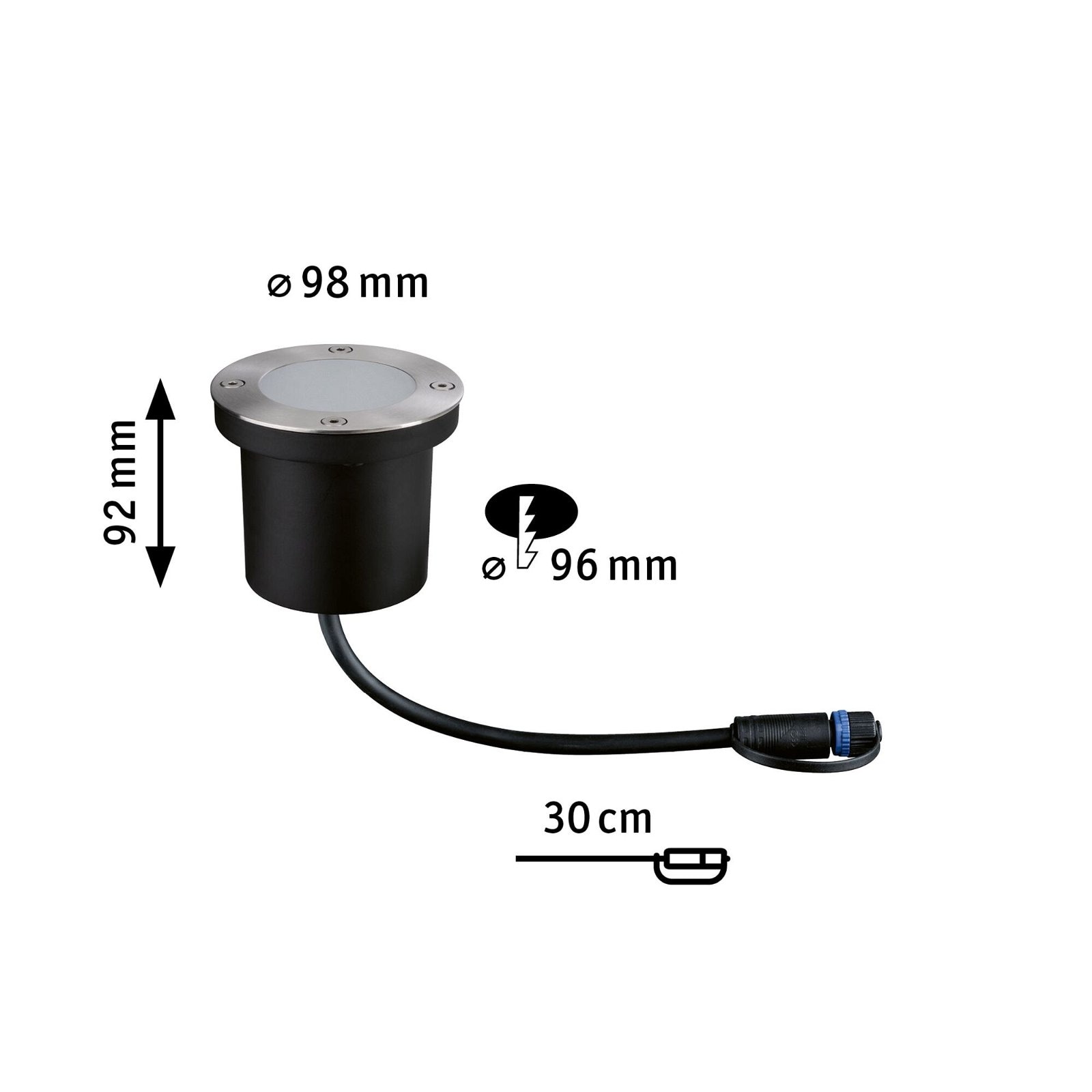 Paulmann LED Einbauleuchte »Plug & Shine Floor Einzelleuchte IP67 2200K 4,5W Anthrazit«, 1 flammig, Bodeneinbauleuchte, Insektenfreundlich