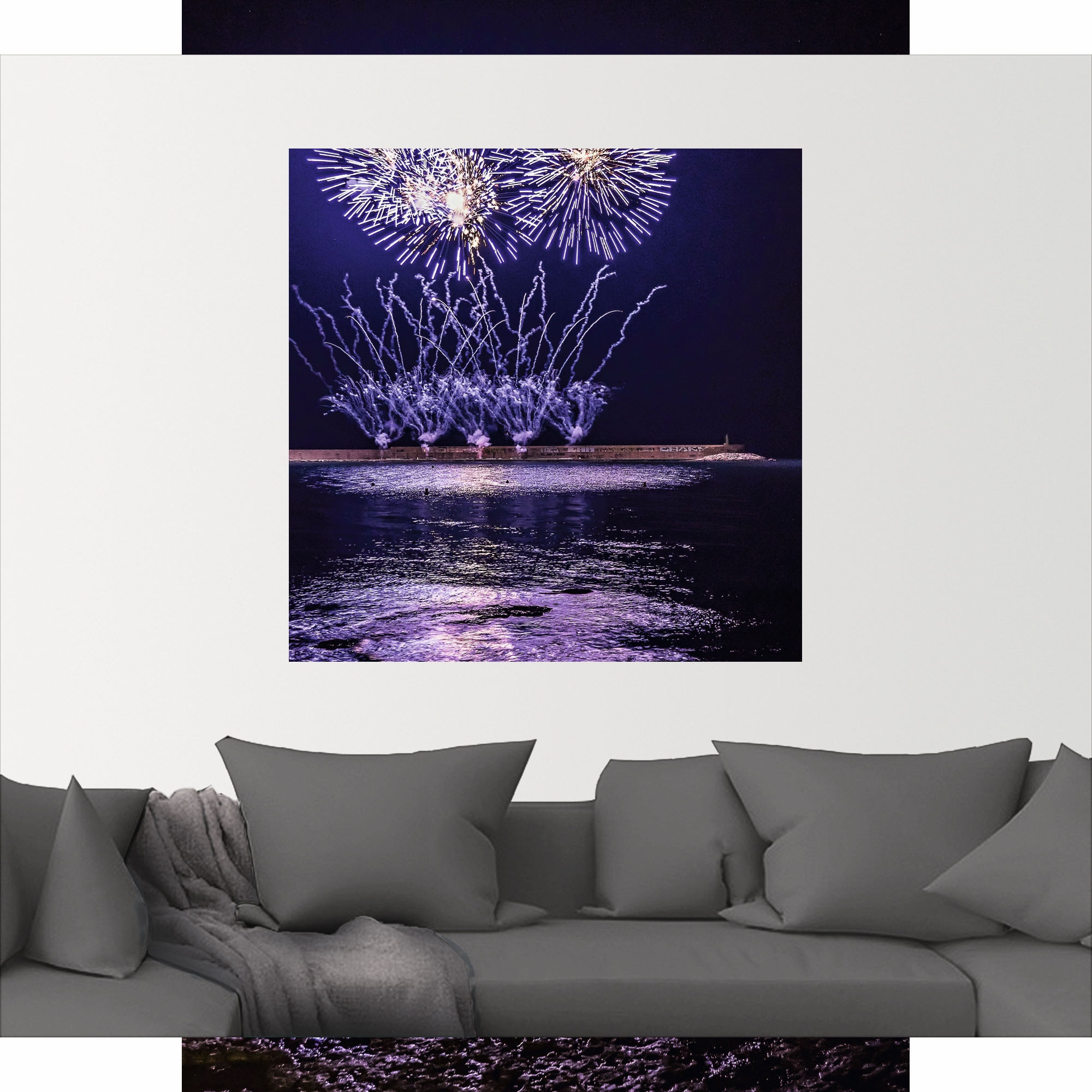 Artland Wandbild »Feuerwerk am Meer«, Himmelsbilder, (1 St.), als Alubild,  Leinwandbild, Wandaufkleber oder Poster in versch. Größen auf Raten kaufen