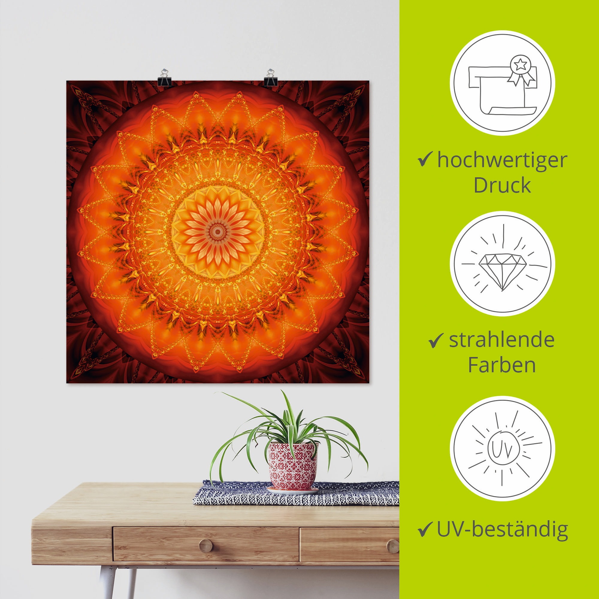 Artland Wandbild »Mandala Energie 1« Muster 1 Stk. tlg. als Leinwandbild, Poster in verschied. Größen