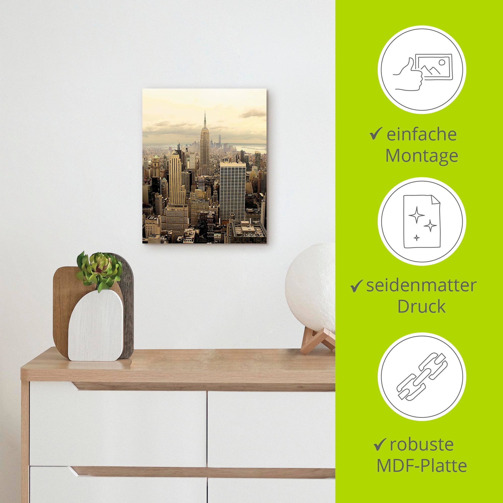Artland Hakenleiste »Skyline Manhattan - New York«, MDF