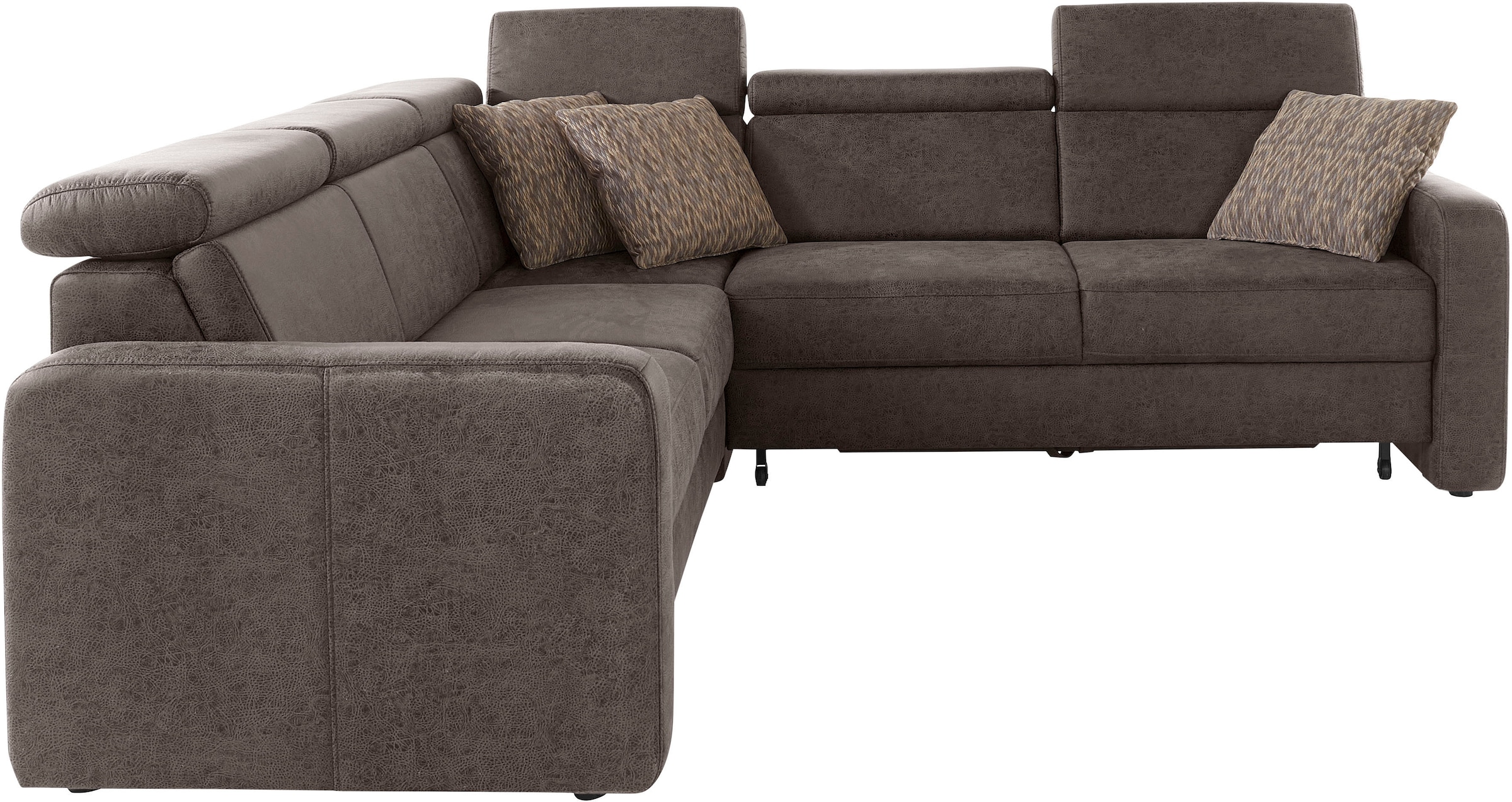 sit&more Ecksofa »Bologna L-Form«, Kopfteilverstellung, wahlweise mit Bettfunktion und Schubkasten