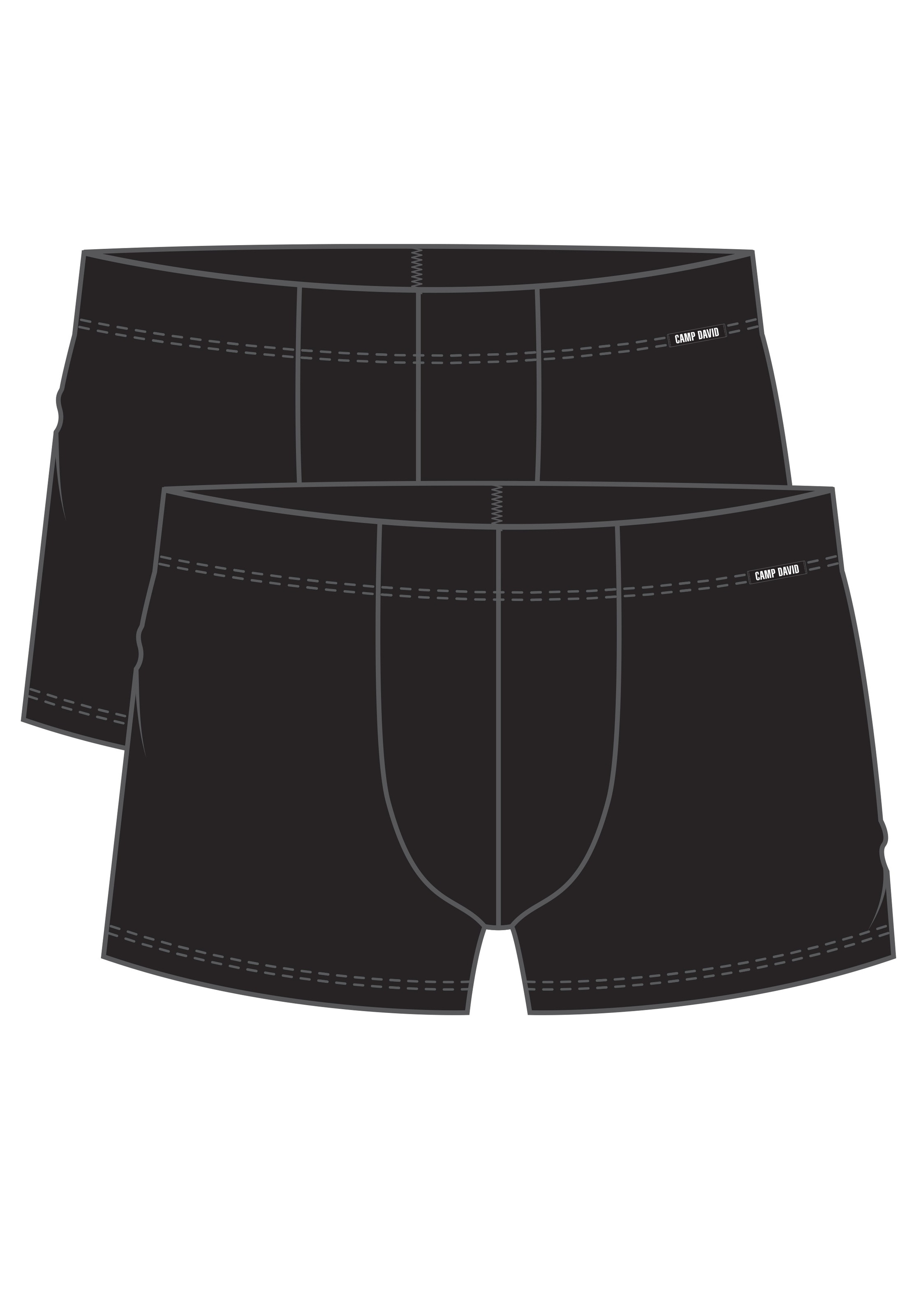 CAMP DAVID Boxershorts »casual«, (2er Pack), mit elastischem Bund