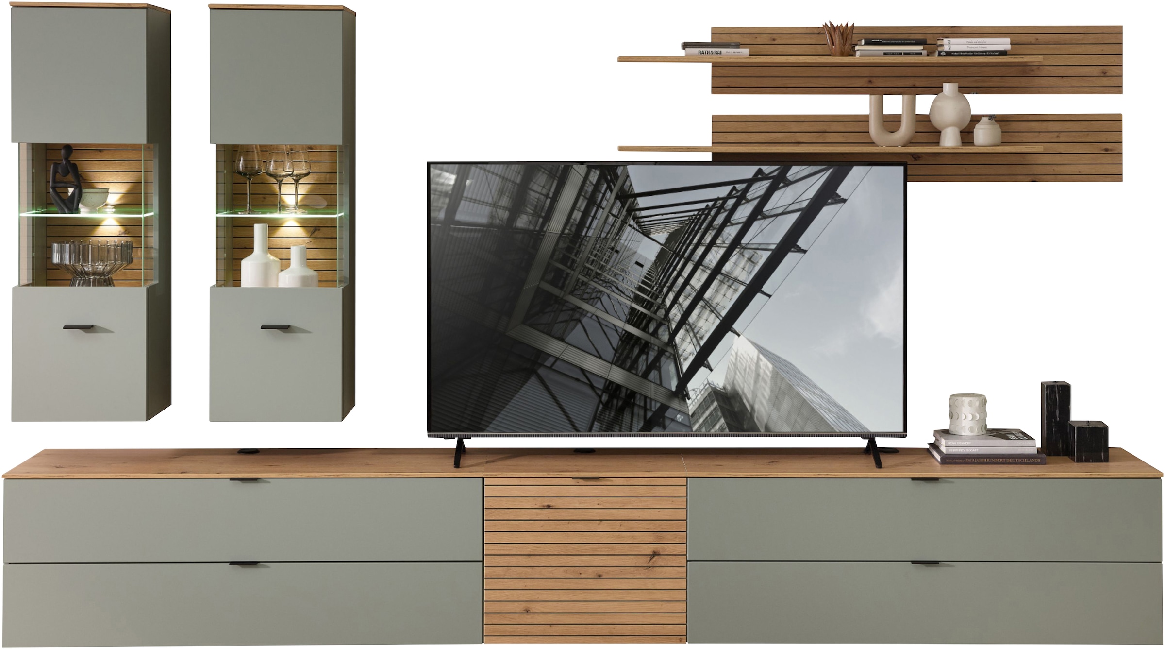 Innostyle Wohnwand »Ina Wohnwand, 340x185x44 cm (B/H/T)«, (7 St.) günstig online kaufen