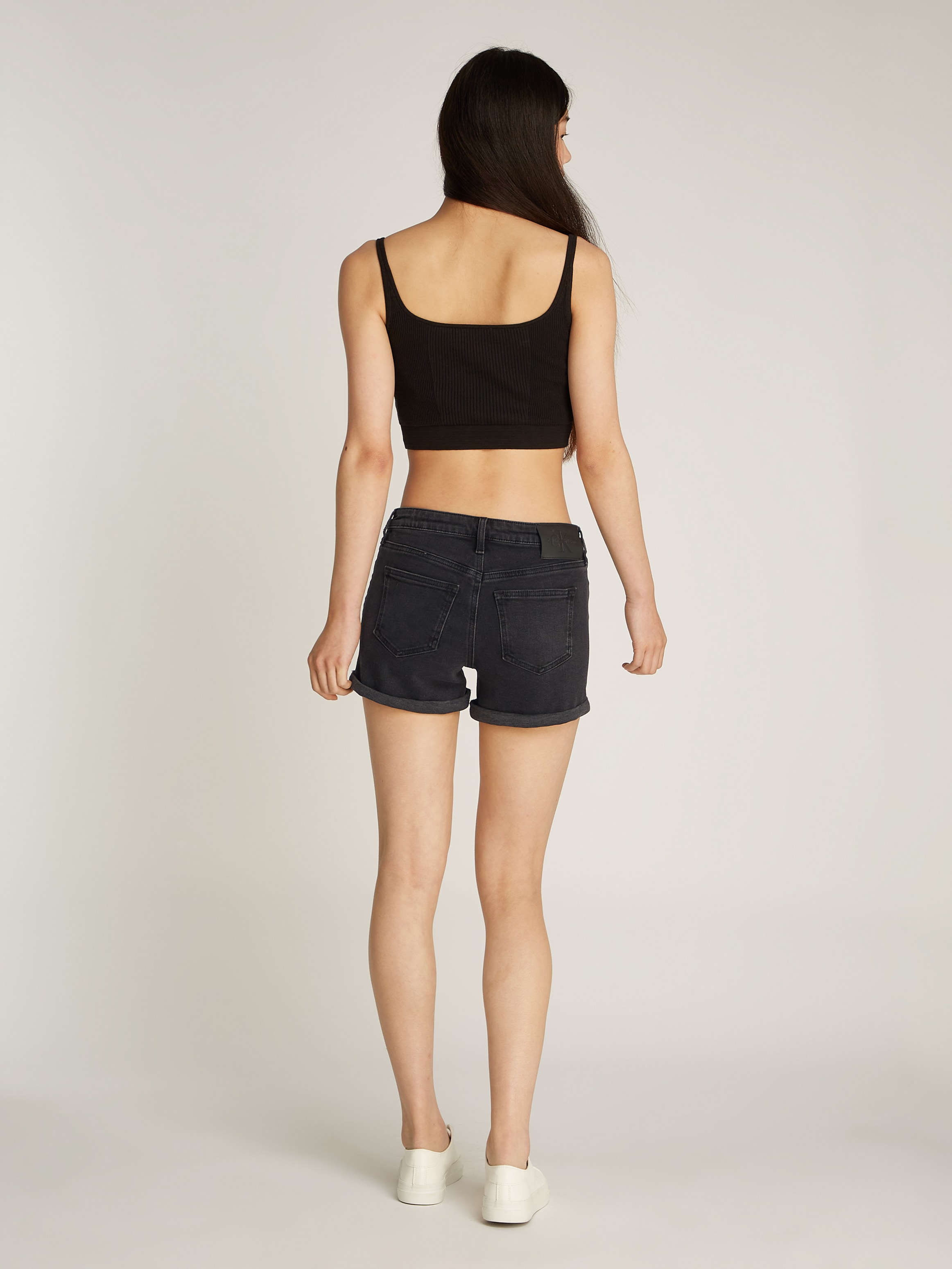 Calvin Klein Jeans Shorts »MID RISE SHORT«, mit Umschlagsaum