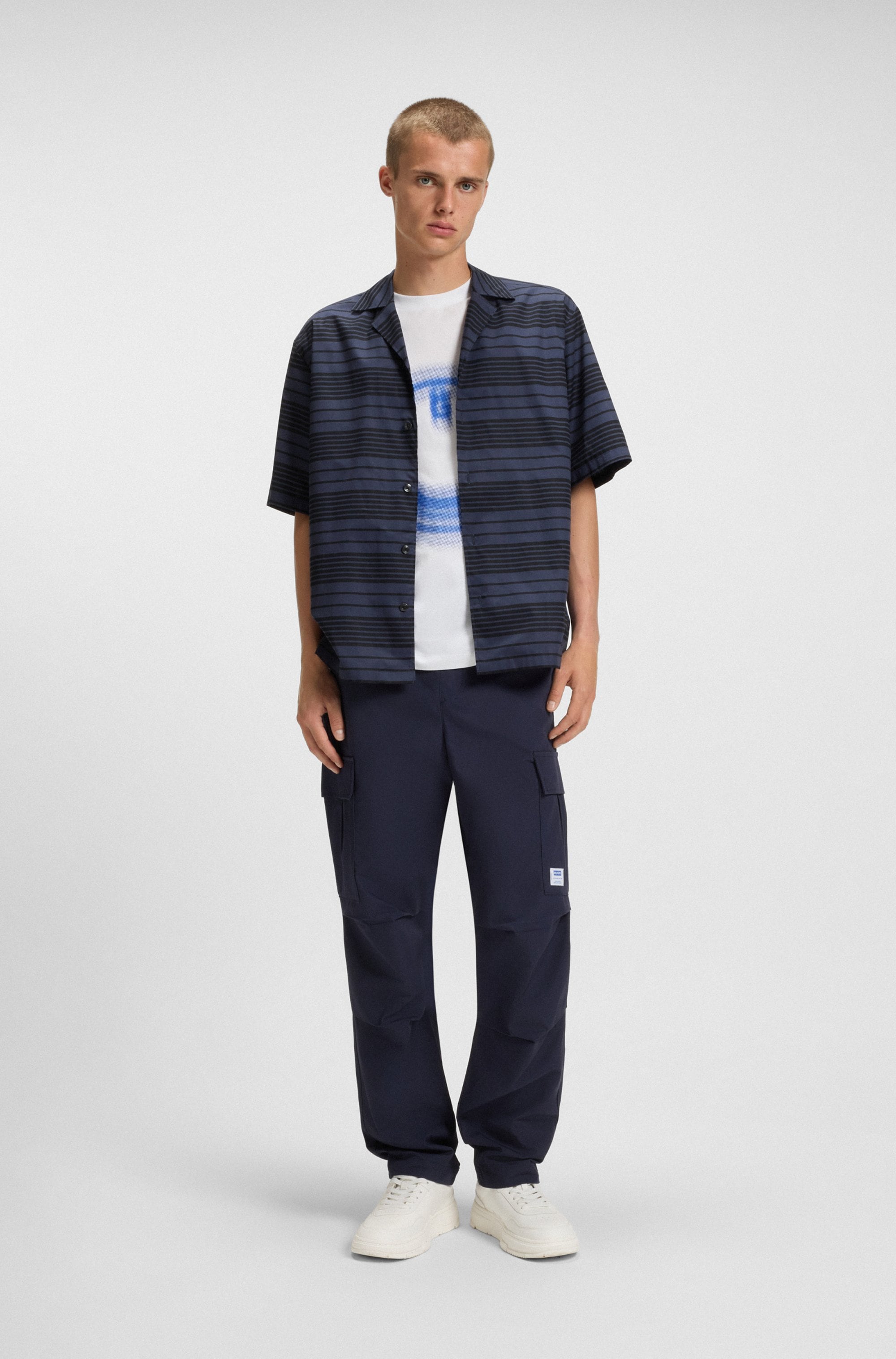 HUGO Blue T-Shirt »Nalax« mit Logo-Druck