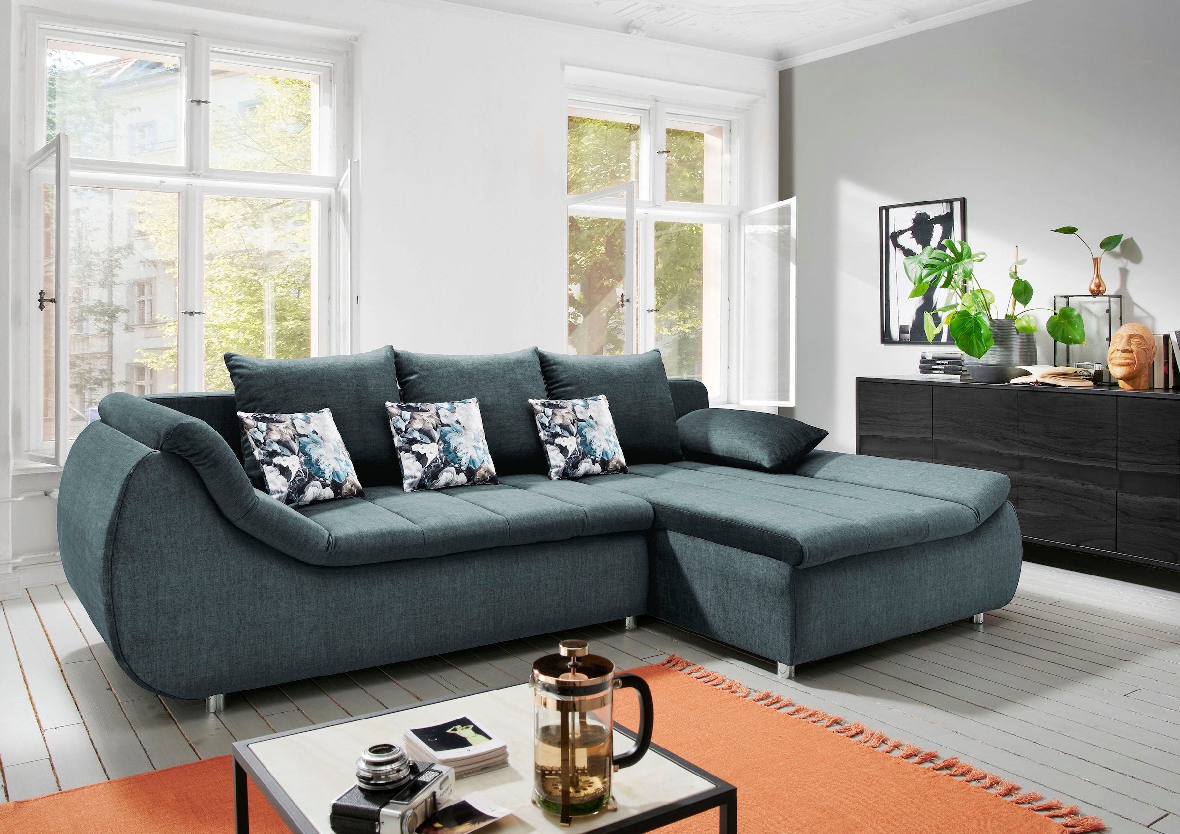 INOSIGN Ecksofa »Imola elegant und modern, aktuelle Steppung im Sitz, beque günstig online kaufen