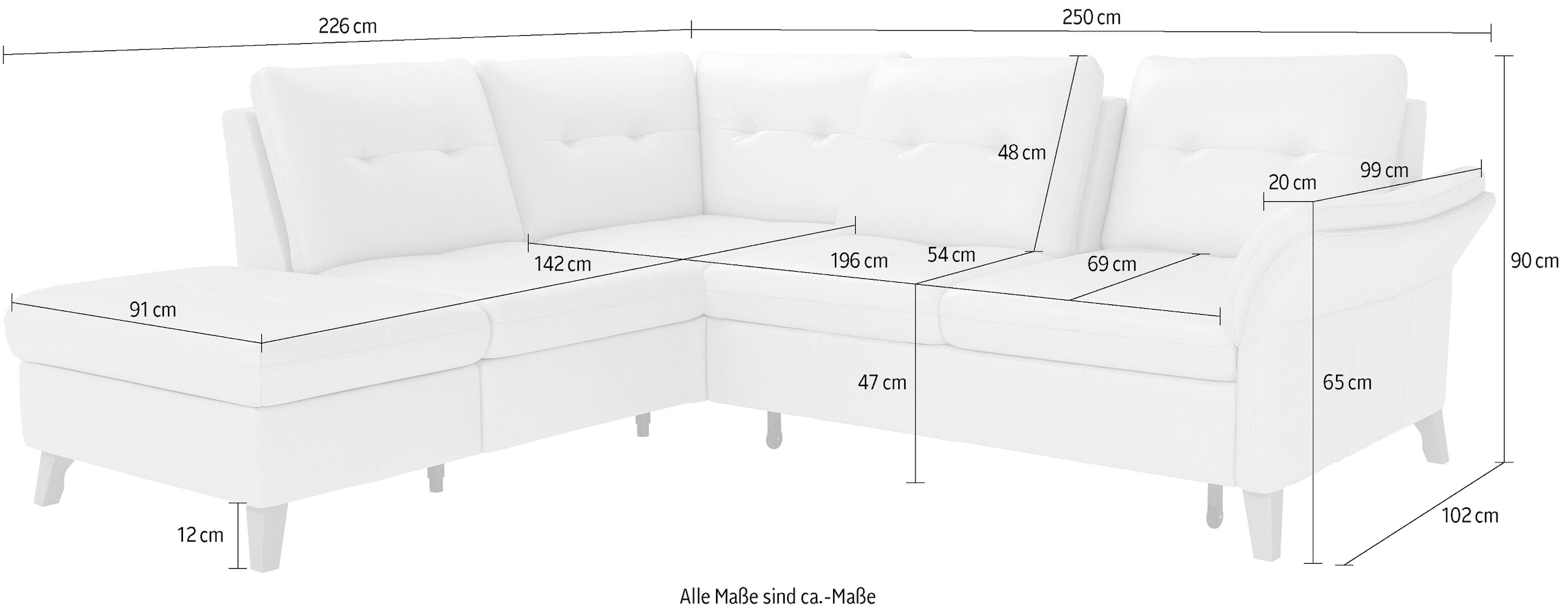 sit&more Ecksofa »Göteborg«, inkl. Sitztiefenverstellung, wahlweise mit Bettfunktion & Bettkasten