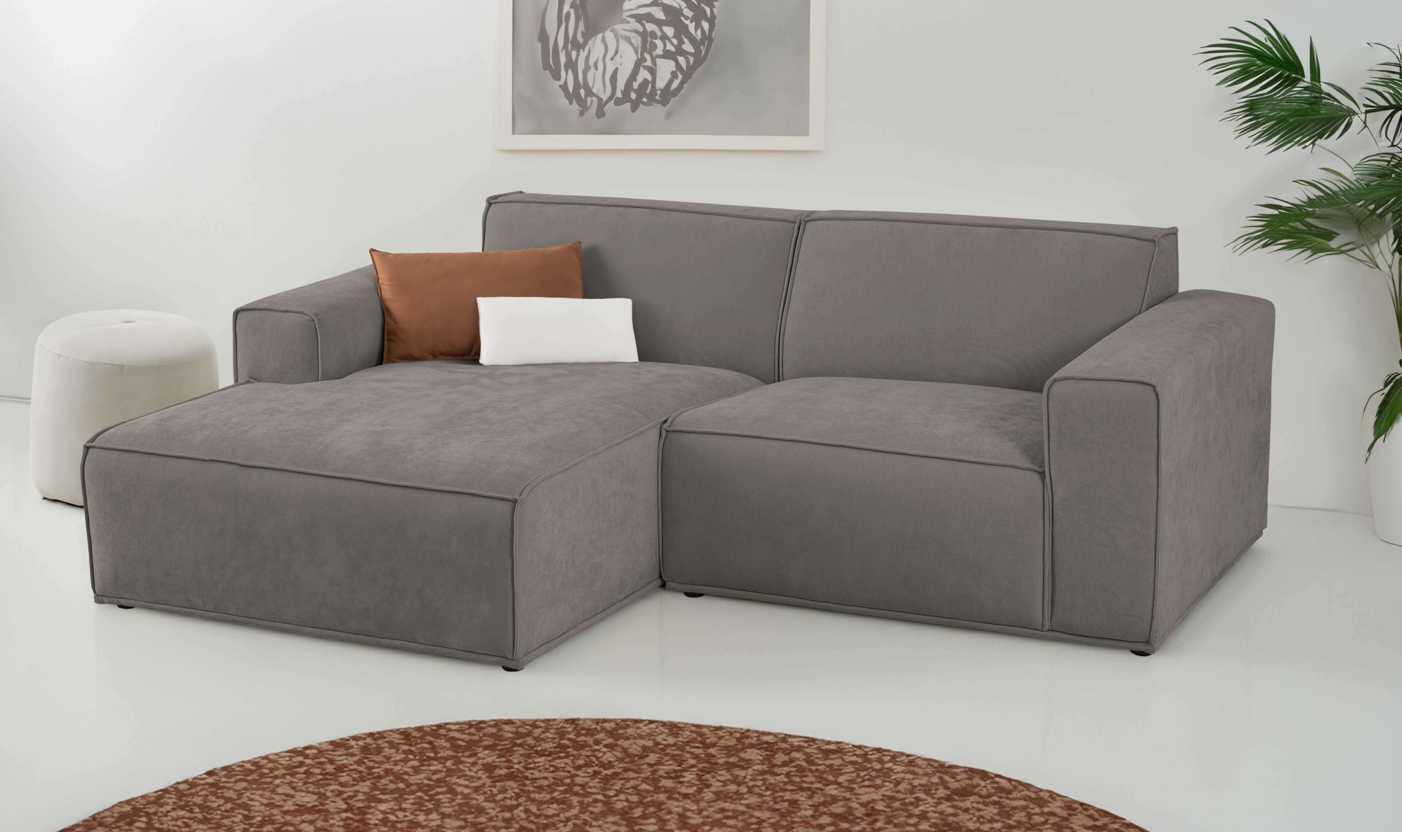 Home affaire Ecksofa »Avelin, 228 cm, L-Form, Chenille, Struktur-Boucle«, m günstig online kaufen