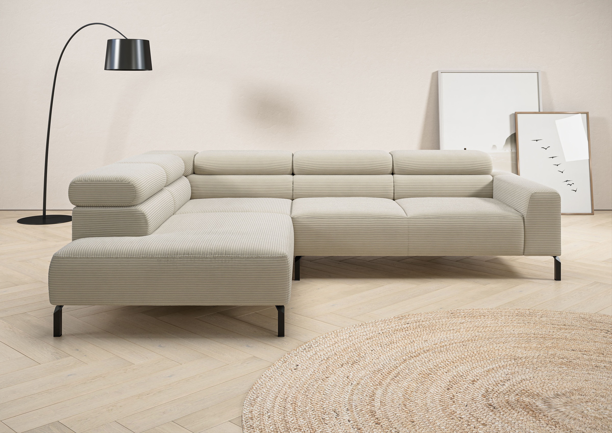 PLACES OF STYLE Ecksofa »Antonelli, L-Form, inkl. Kopfteilverstellung, Brei günstig online kaufen