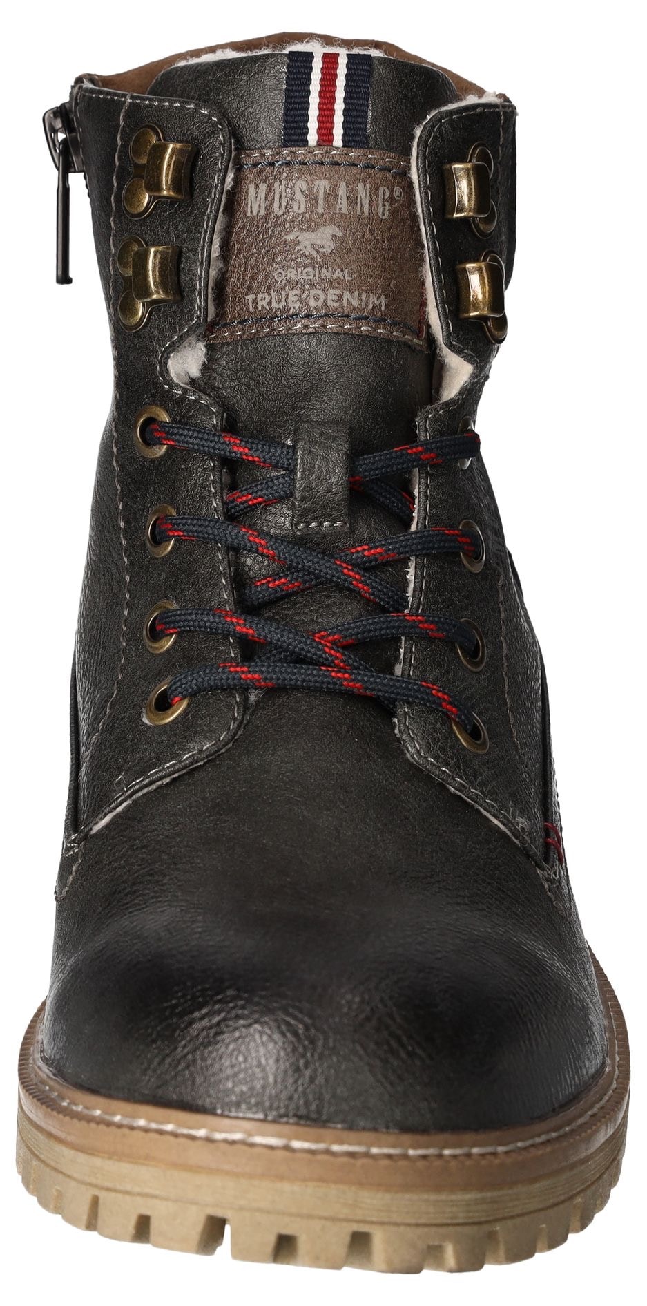 Mustang Shoes Winterboots, Schnürboots, Stiefelette, Workerboots, Kontrastbesatz, Logo-Aufnäher